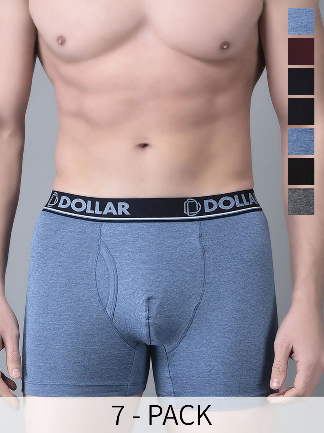 Dollar Bigboss Men Pack of 7 Shuffle Intellisoft Cotton Modal Trunk- MJTR-14-CLSSICO-picture-23
