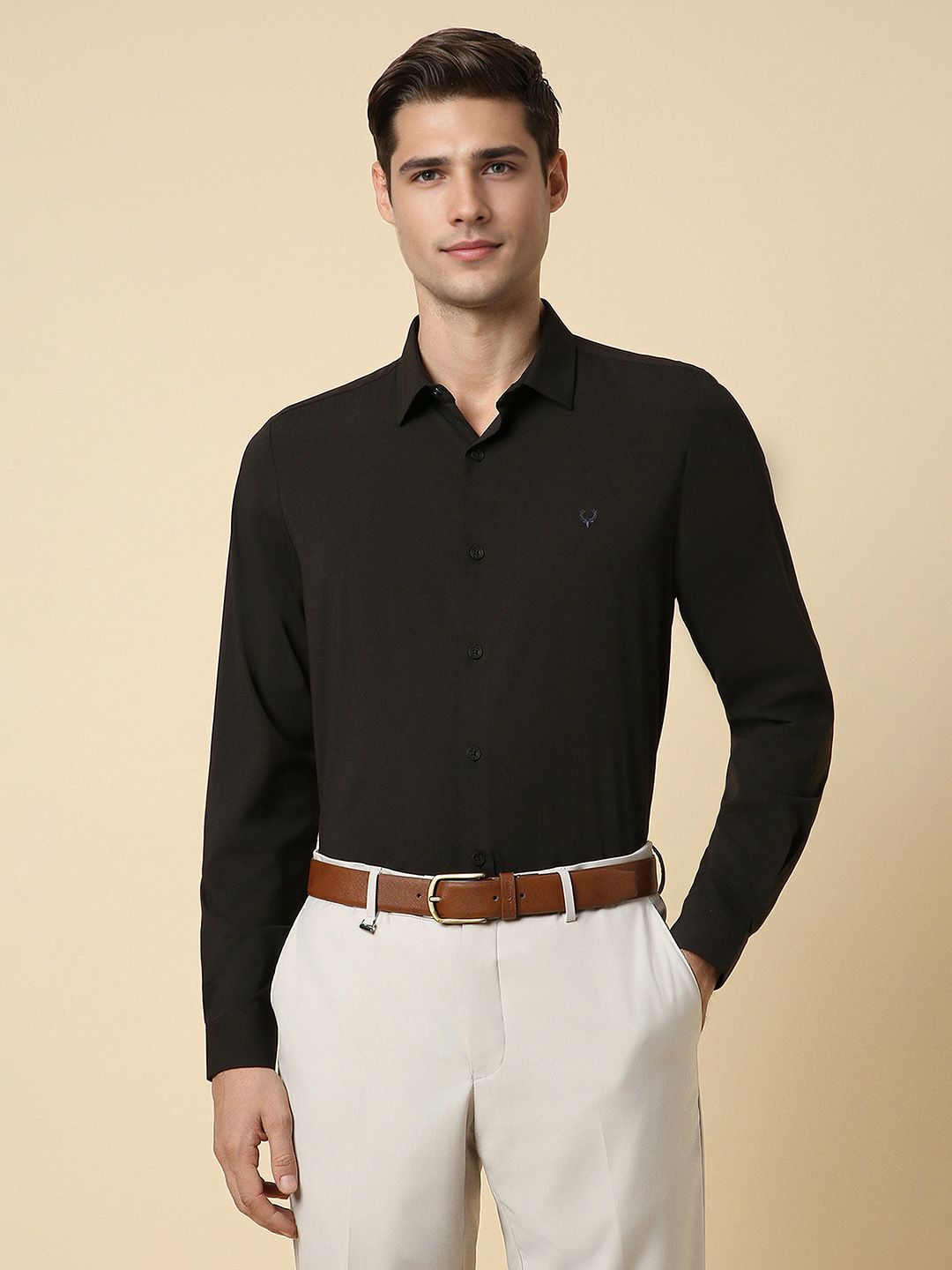 Allen Solly Spread Collar Slim Fit Formal Pure Cotton Shirt-picture-17