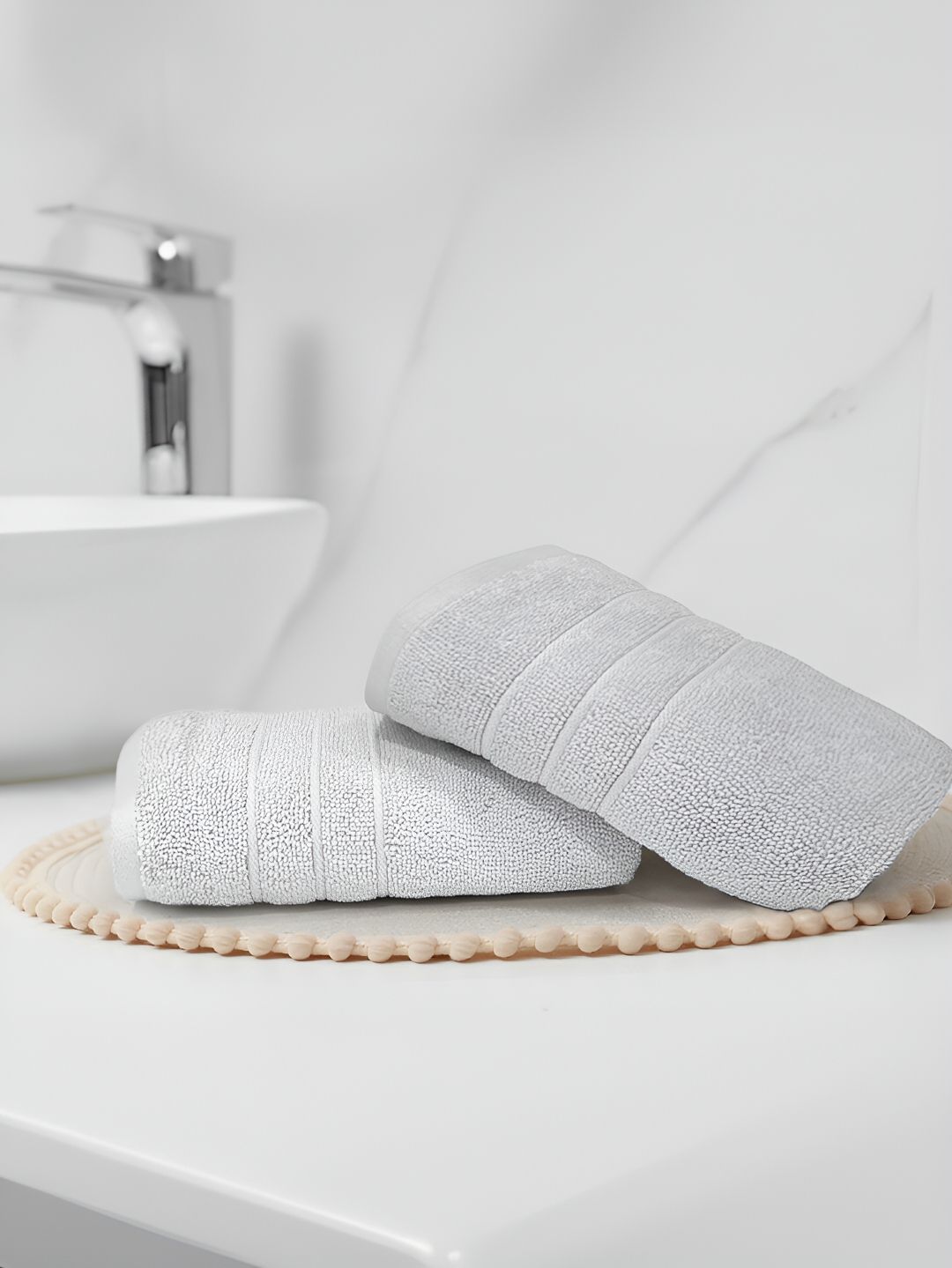 Sassoon Grey 2 Pieces 650 GSM Cotton Highly Absorbent Hand Towel-image-36