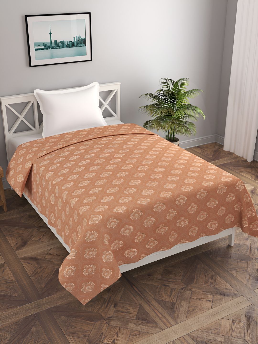 BREVARD Brown & Beige Printed Single Duvet Cover-picture-40