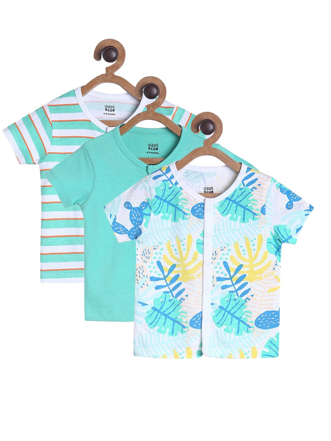 MINI KLUB Boys Pack Of 3 Printed Round Neck Cotton Vests-picture-31