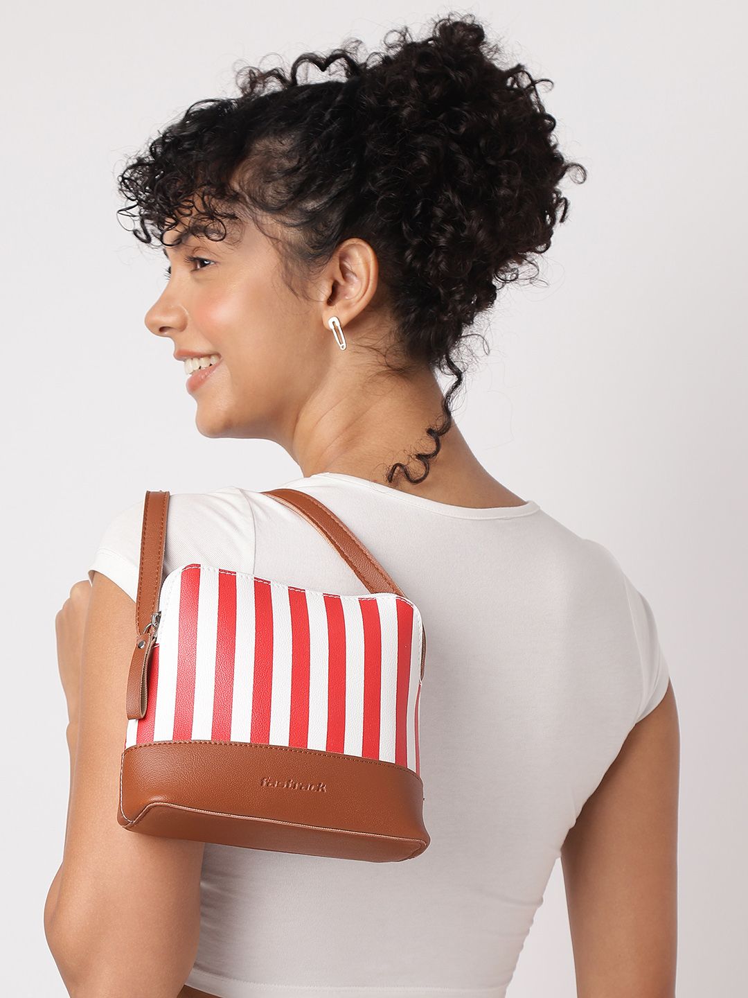 Fastrack Striped Zip Detail Sling Bag-picture-26