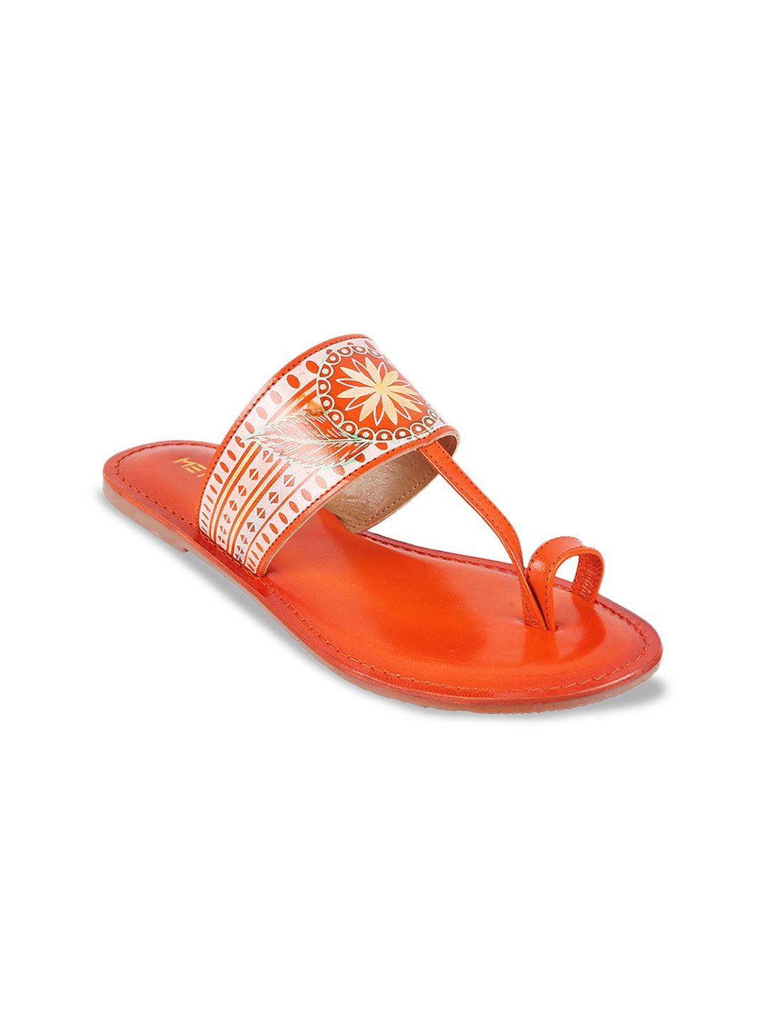 Metro Printed Leather One Toe Flats-picture-18