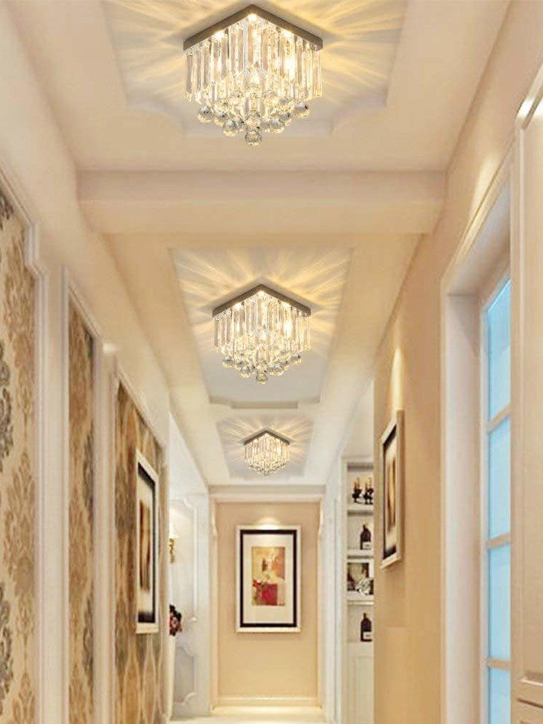 crysta world White & Yellow Textured Glass Ceiling Lamps-image-22