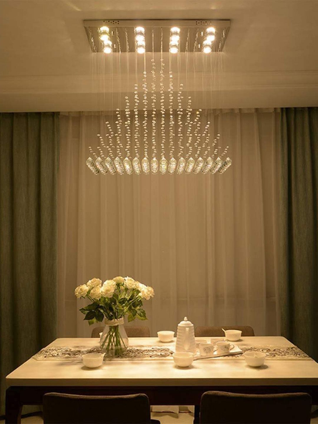 crysta world Yellow Rectangle Shaped Ceiling Lamps