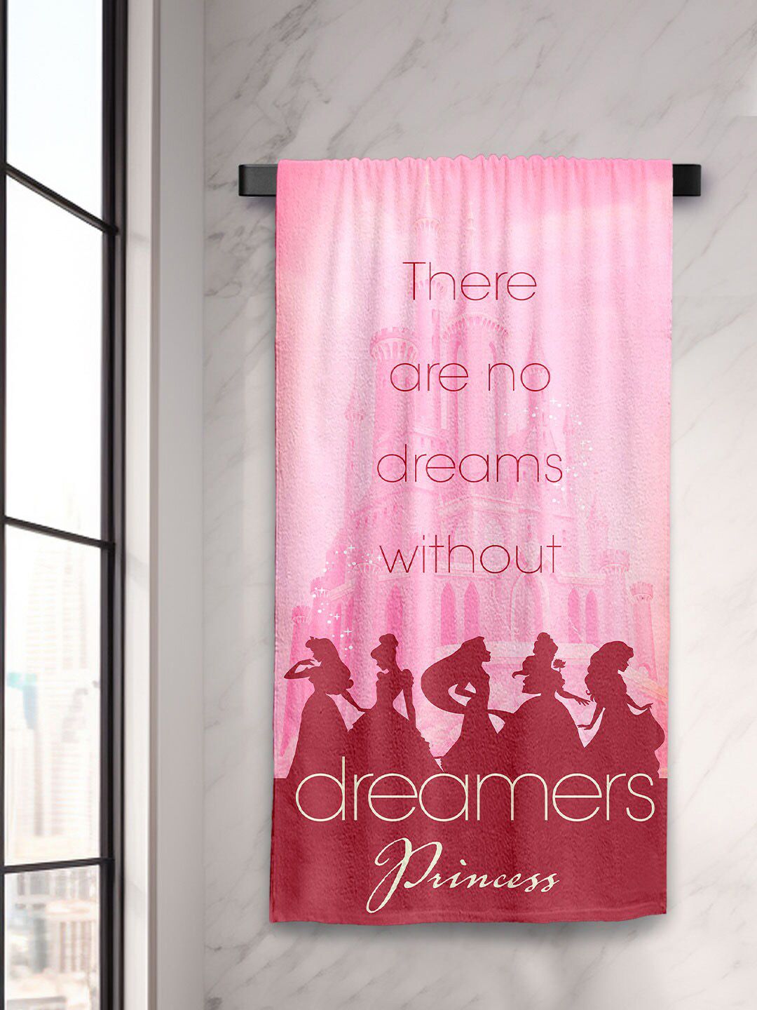 YK Pink Printed 400 GSM Bath Towel-picture-26