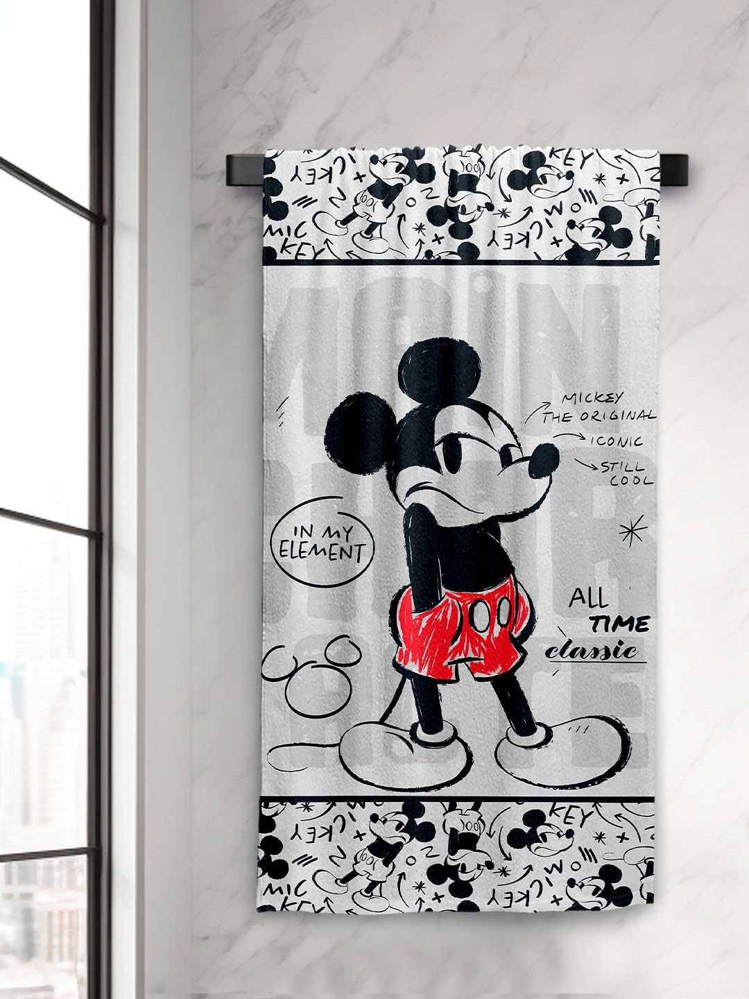 YK Grey Printed Terry Cotton 400 GSM Bath Towel-picture-16