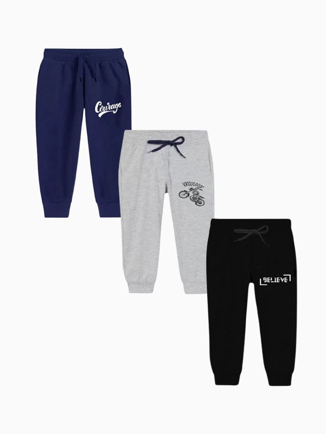 BAESD Boys Pack of 3 Printed Mid-Rise Pure Cotton Joggers-picture-26
