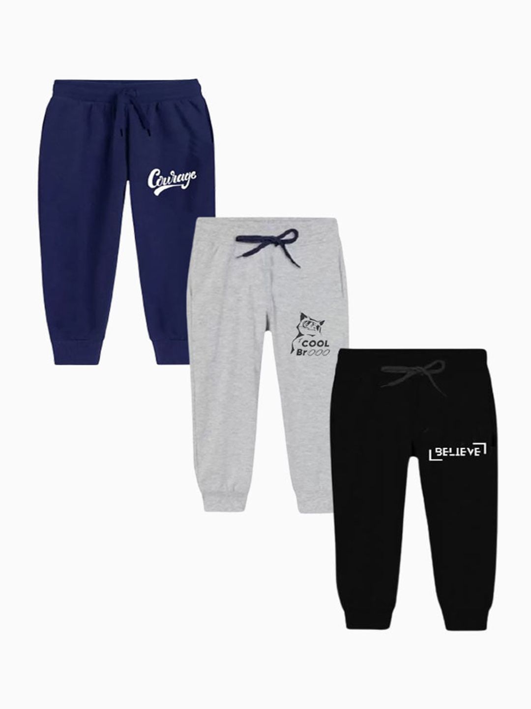 BAESD Boys Pack of 3 Printed Mid-Rise Pure Cotton Joggers-picture-25