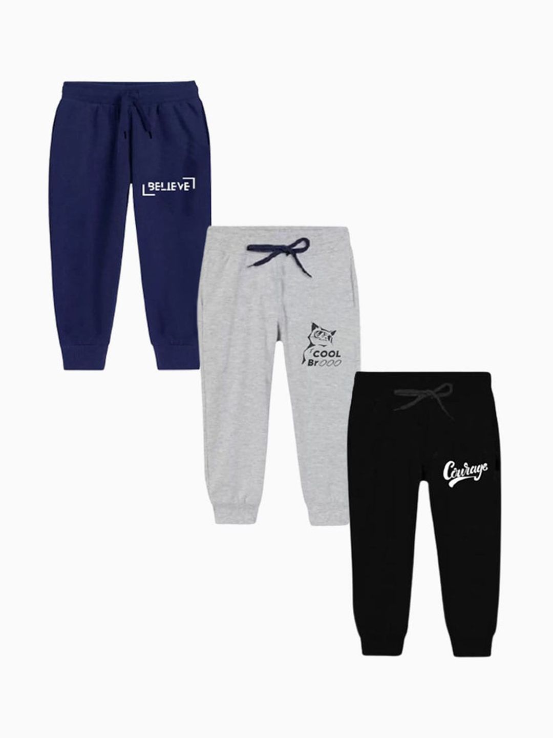 BAESD Boys Pack of 3 Typography Printed Mid-Rise Cotton Joggers-picture-24