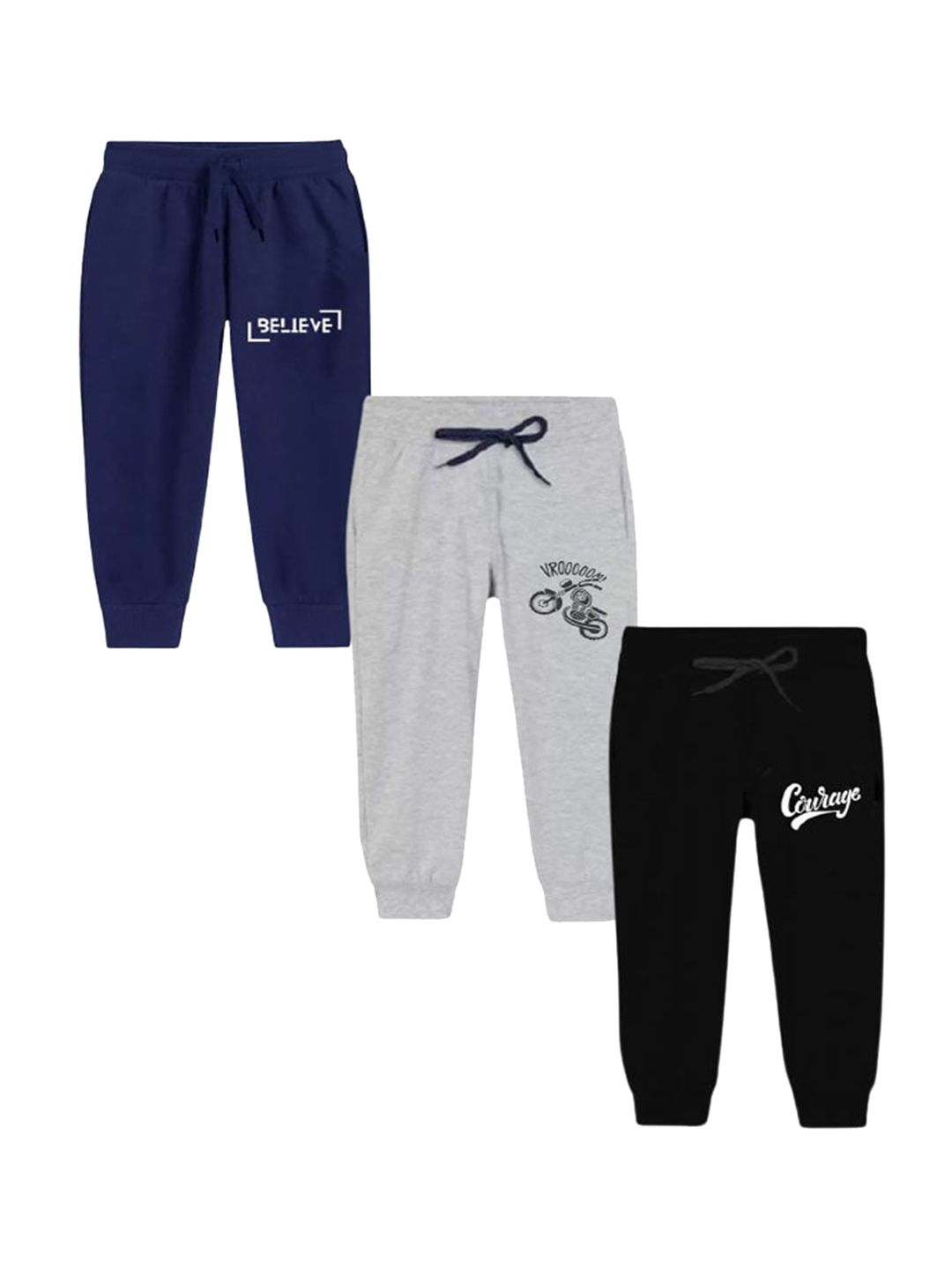 BAESD Boys Pack of 3 Graphic Printed Mid-Rise Pure Cotton Joggers-picture-27