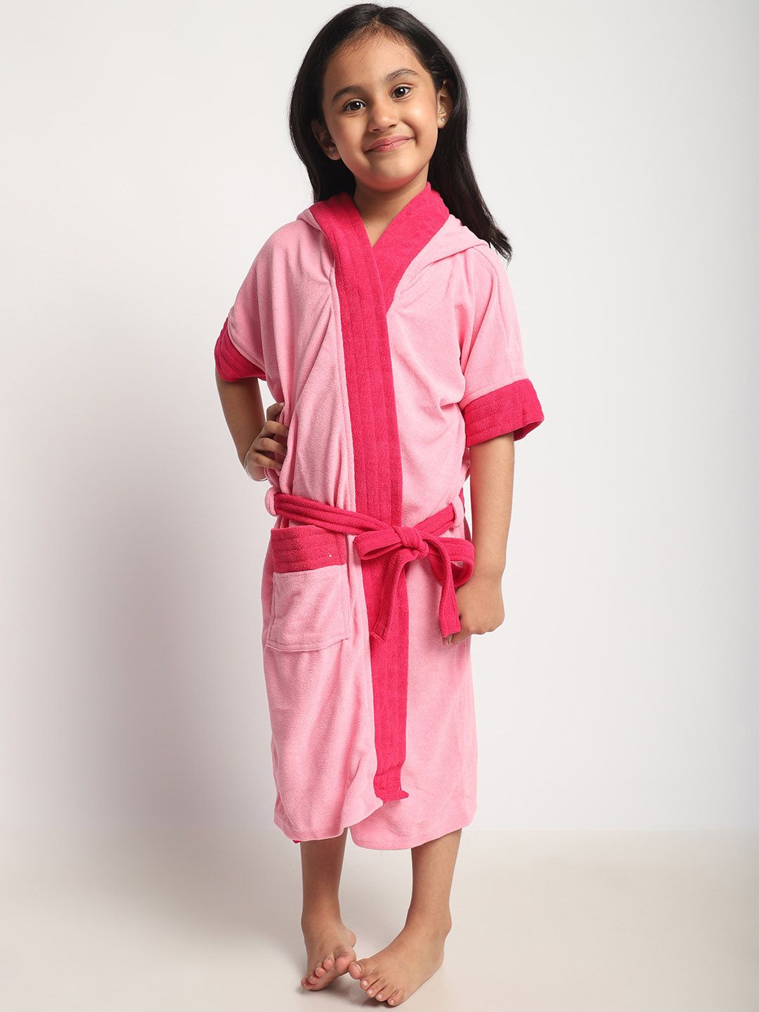 ELEVANTO Kids shawl collar Bath Robe-image-32