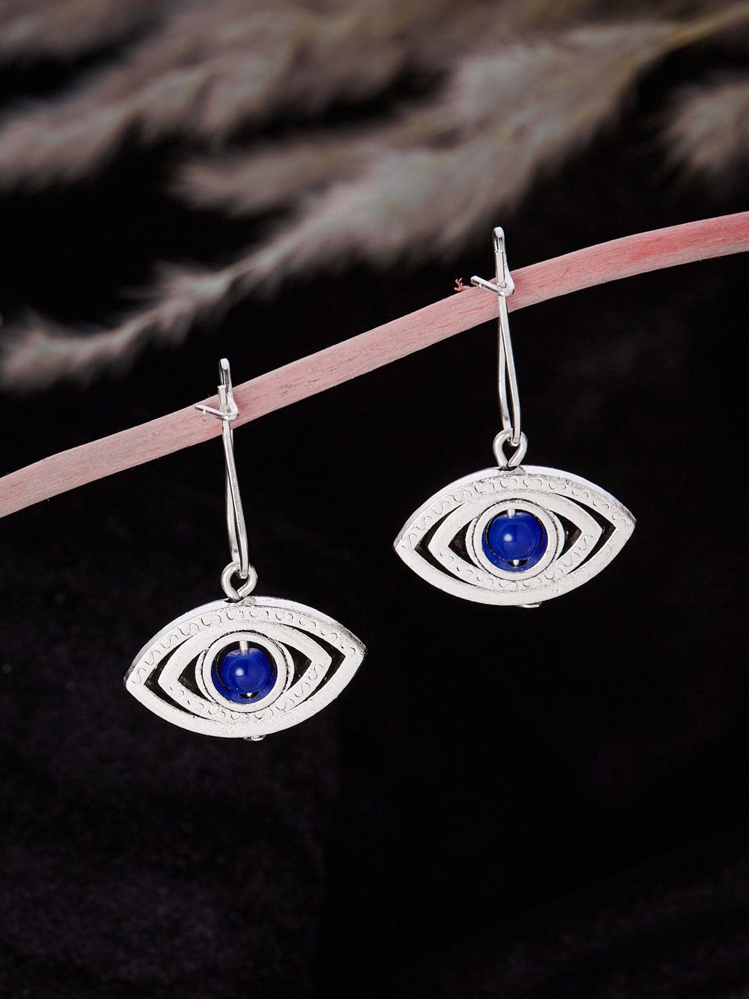 ATIBELLE German Silver Contemporary Drop Earrings