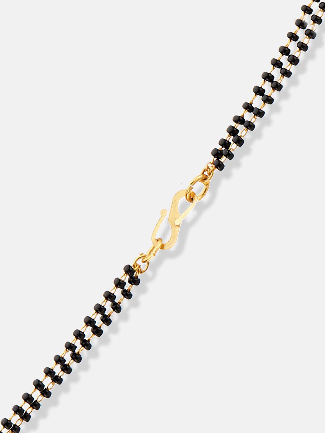 ATIBELLE Gold-Plated Stones-Studded & Beaded Floral Mangalsutra With Earrings