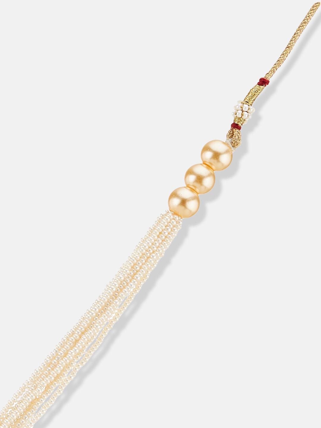 ATIBELLE Gold-Plated Kundan-Studded & Beaded Jewellery Set