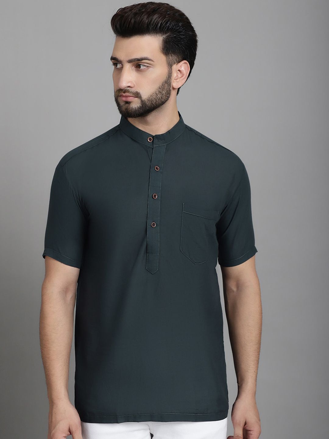 Sayesha Band Collar Cotton Straight Kurta-picture-32