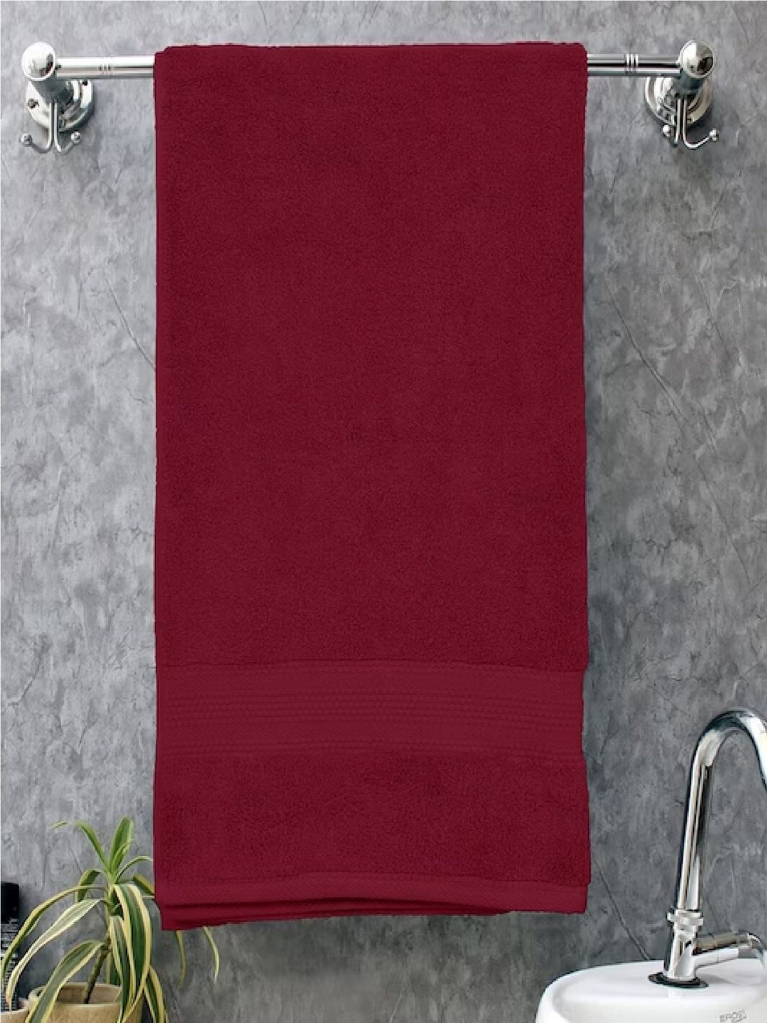BOMBAY DYEING Mauve Pure Cotton 650 GSM Bath Towel-image-12