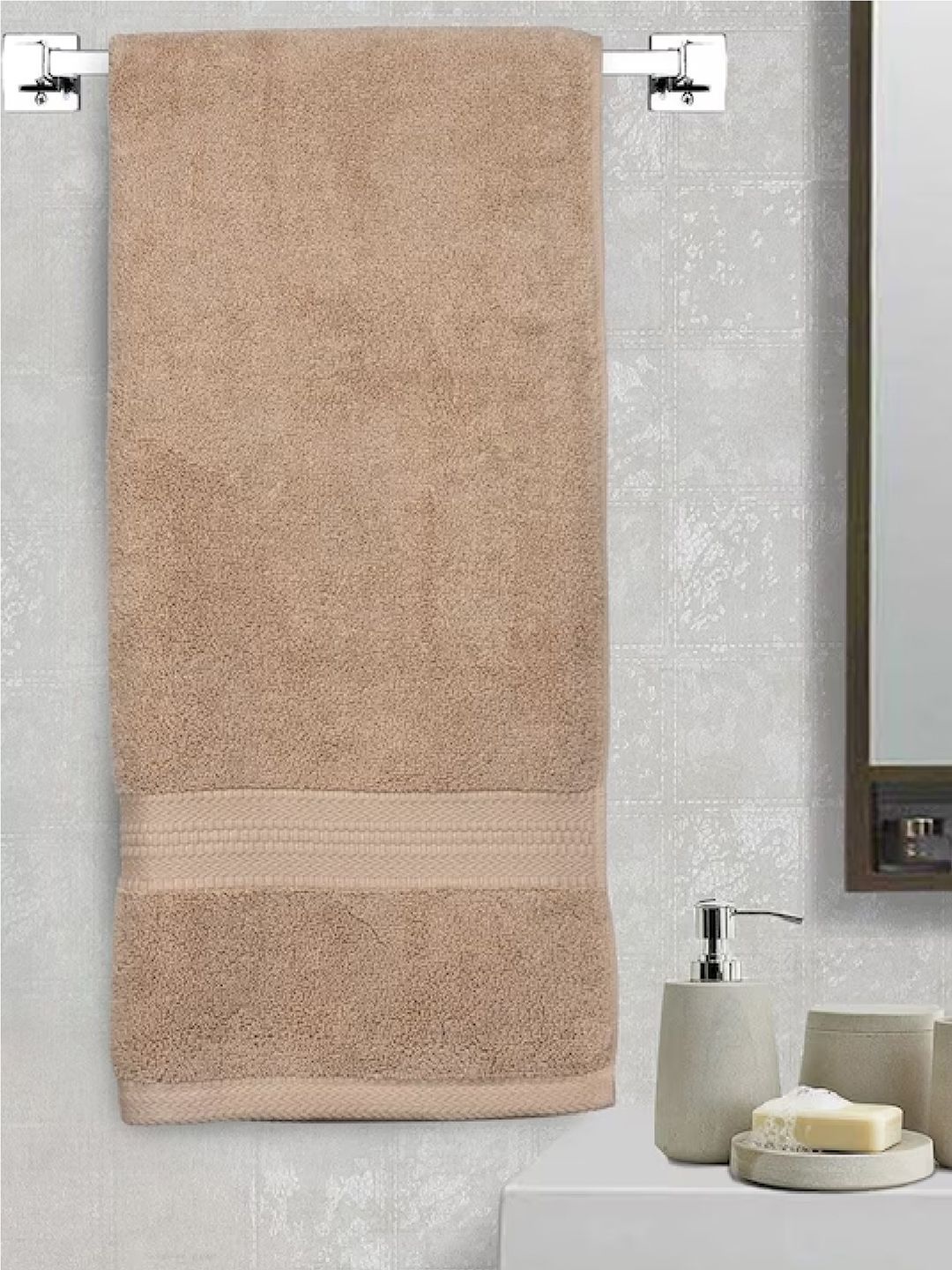 BOMBAY DYEING Coffee Brown Pure Cotton 650 GSM Bath Towel-image-24