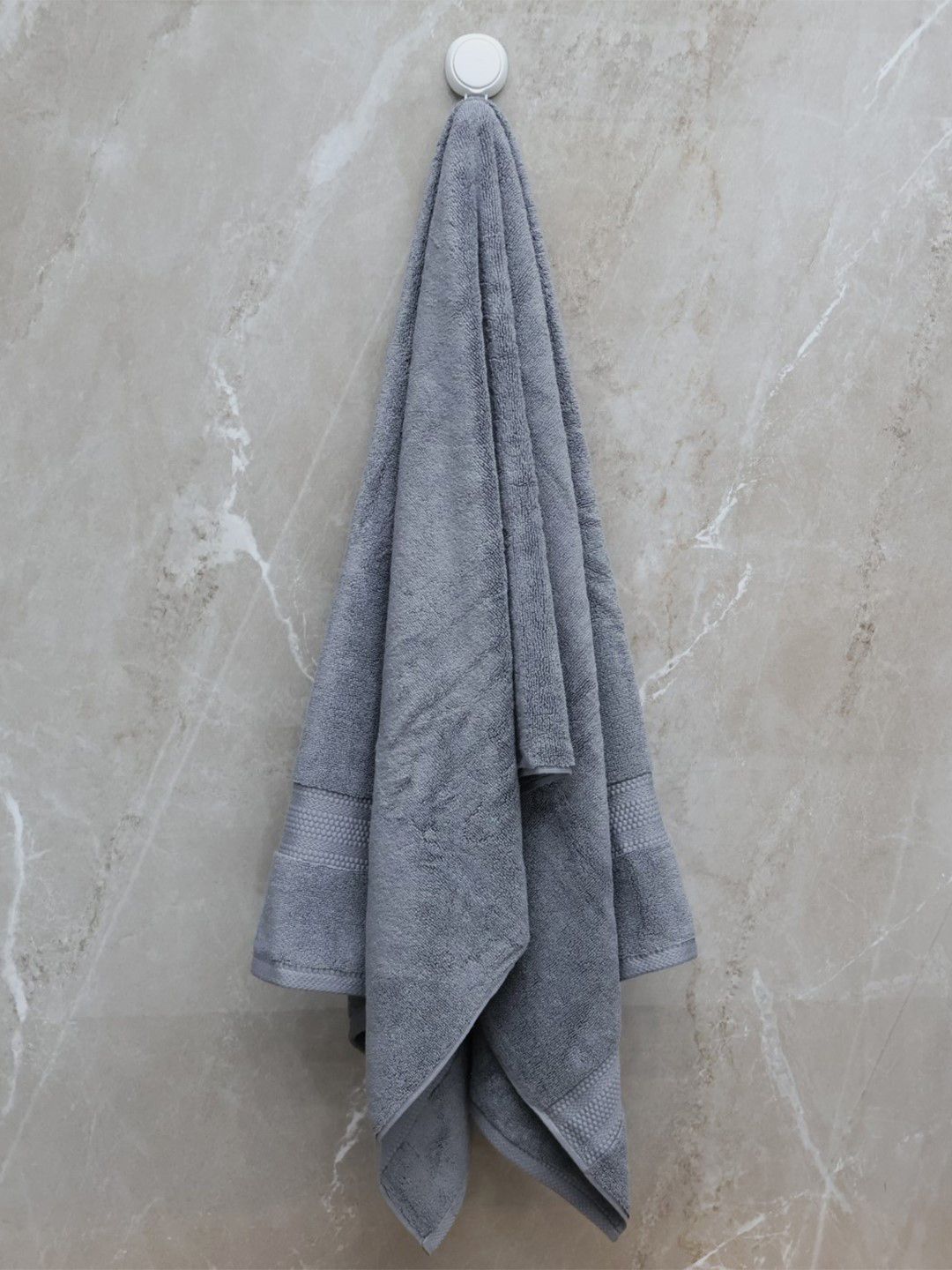 BOMBAY DYEING Grey Pure Cotton 650 GSM Bath Towel-image-16