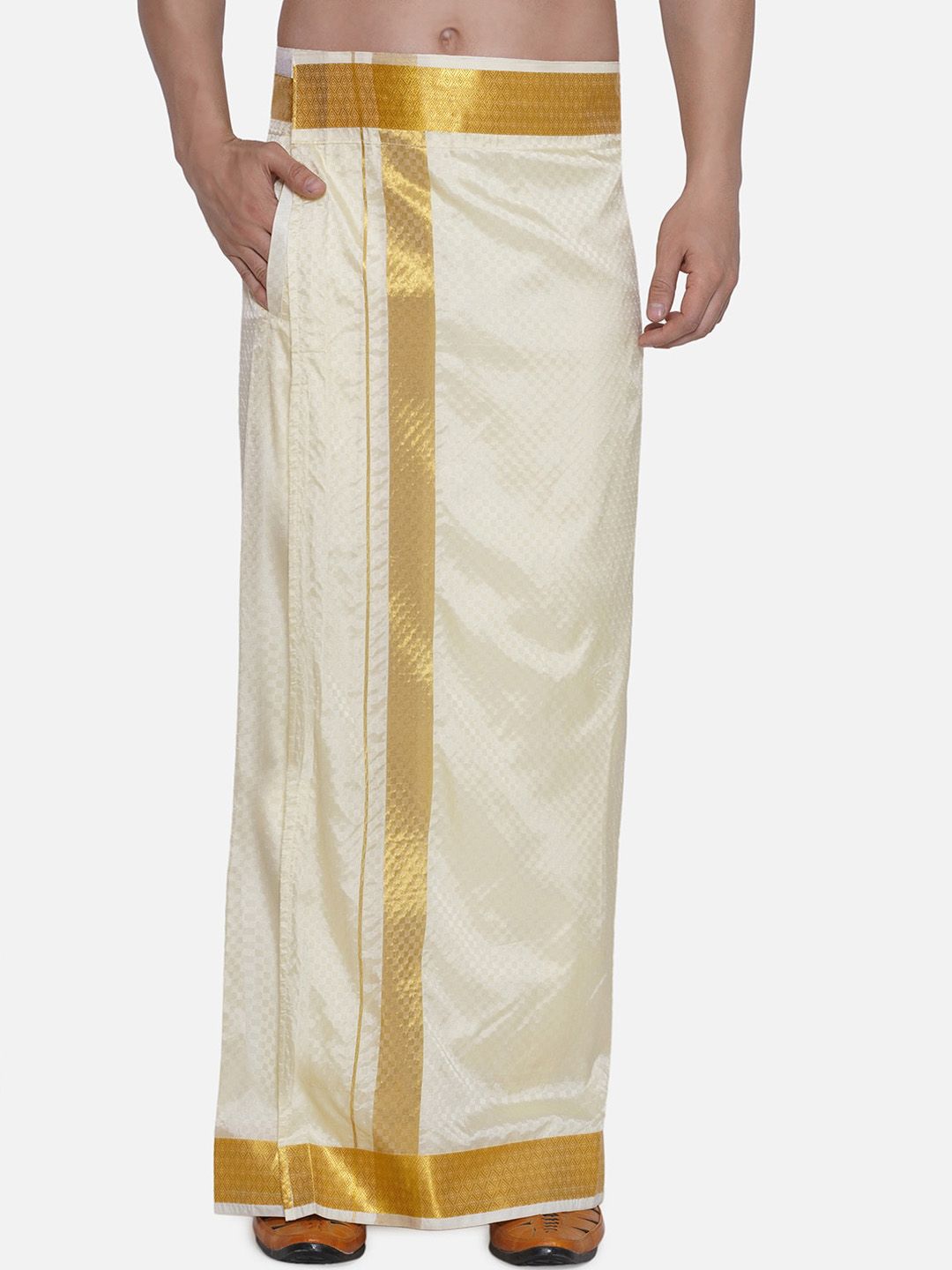 Sethukrishna Men Self-Designed Art Silk Readymade Dhotis-picture-20