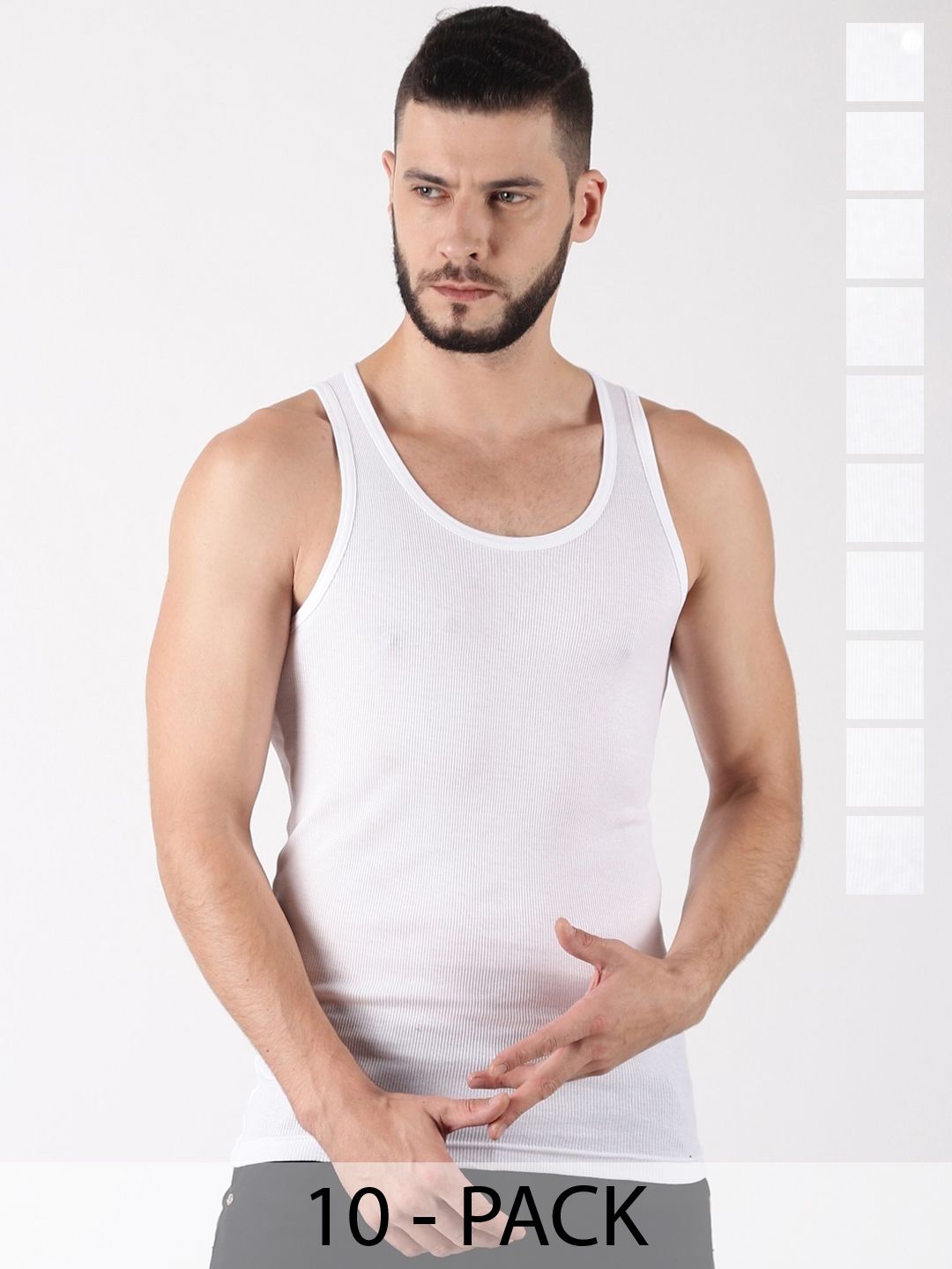 Force NXT Pack Of 10 Cotton Innerwear Vests-image-21