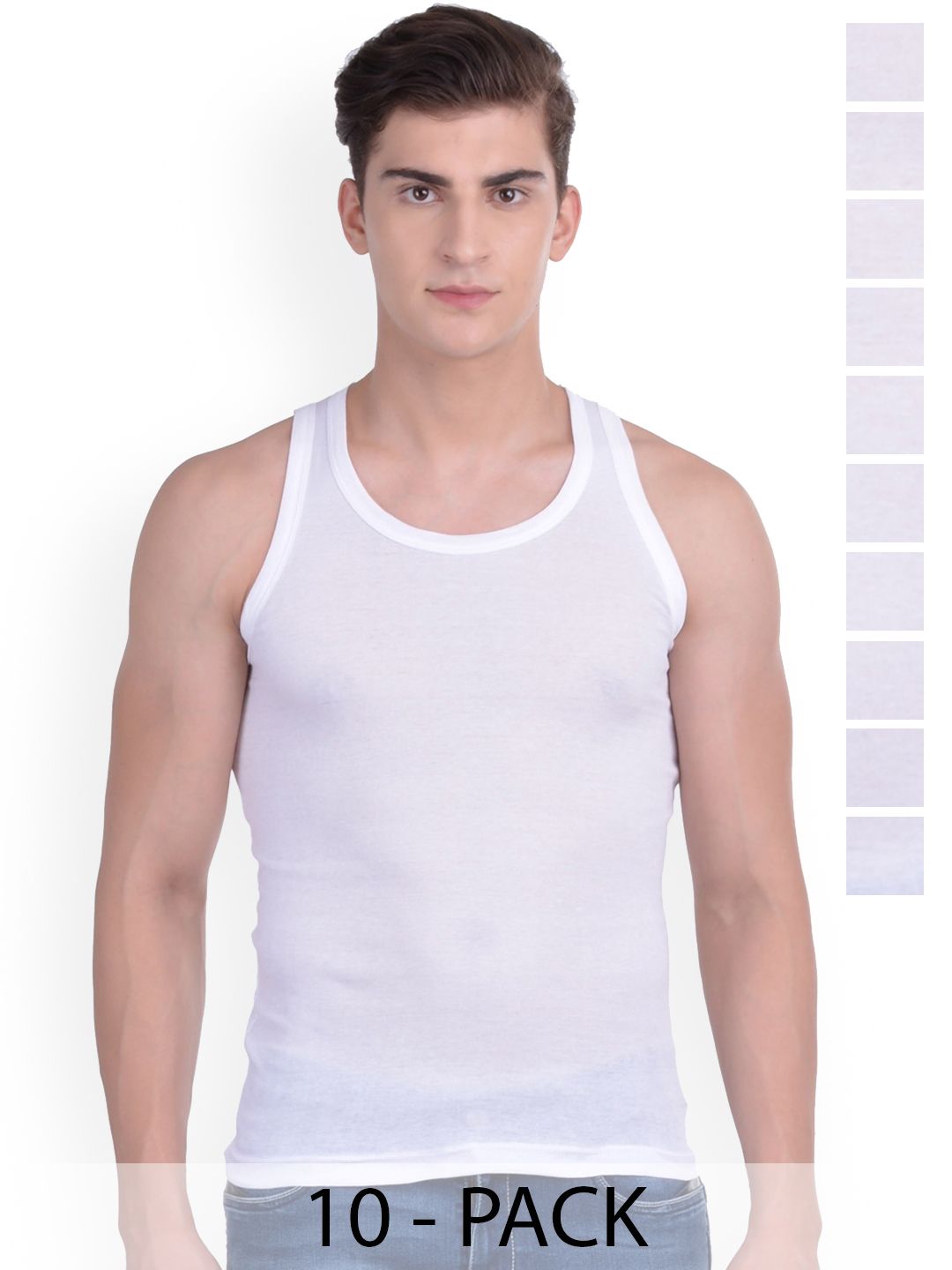 Force NXT Pack Of 10 Cotton Innerwear Vests-picture-22