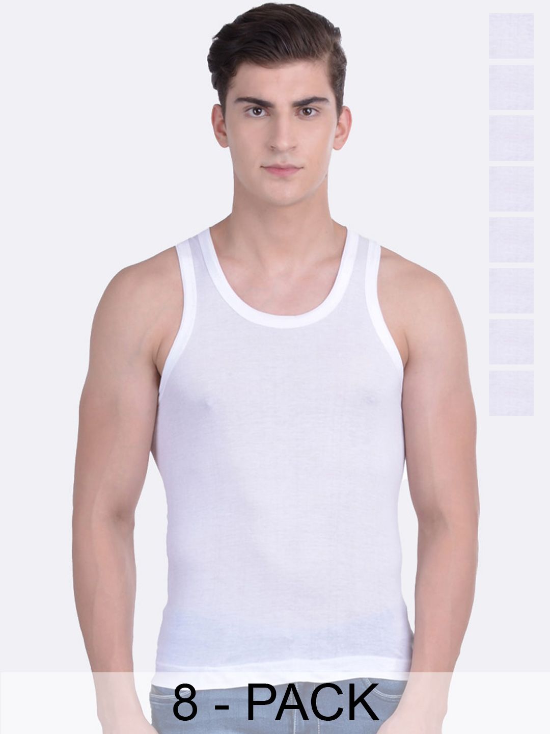 Force NXT Pack Of 8 Cotton Innerwear Vests MNFF-144-WHITE-PO8-picture-48