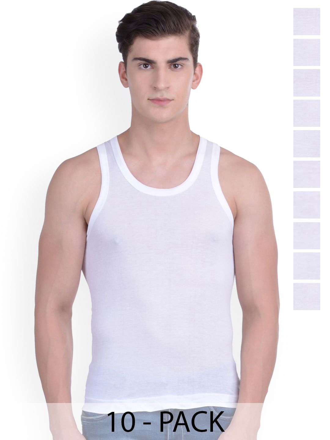 Force NXT Pack Of 10 Cotton Innerwear Vests MNFF-141-WHITE-PO10-image-25