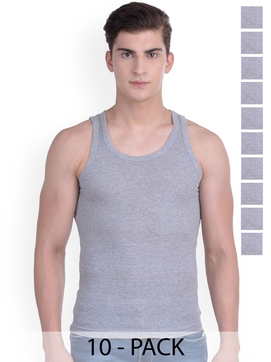 Force NXT Pack Of 10 Cotton Innerwear Vests-picture-47