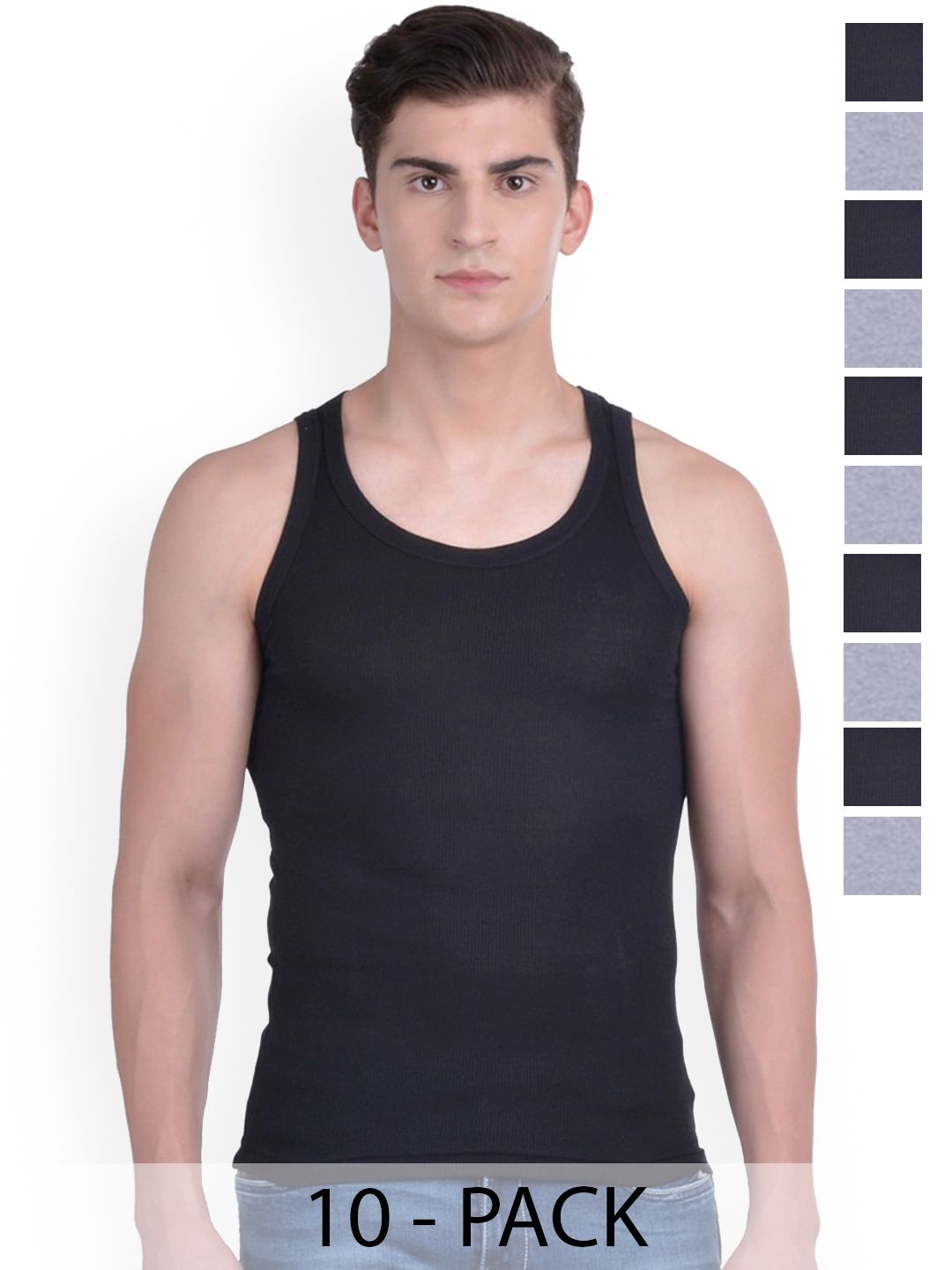 Force NXT Pack of 10  Cotton Sleeveless Innerwear Vests-picture-31