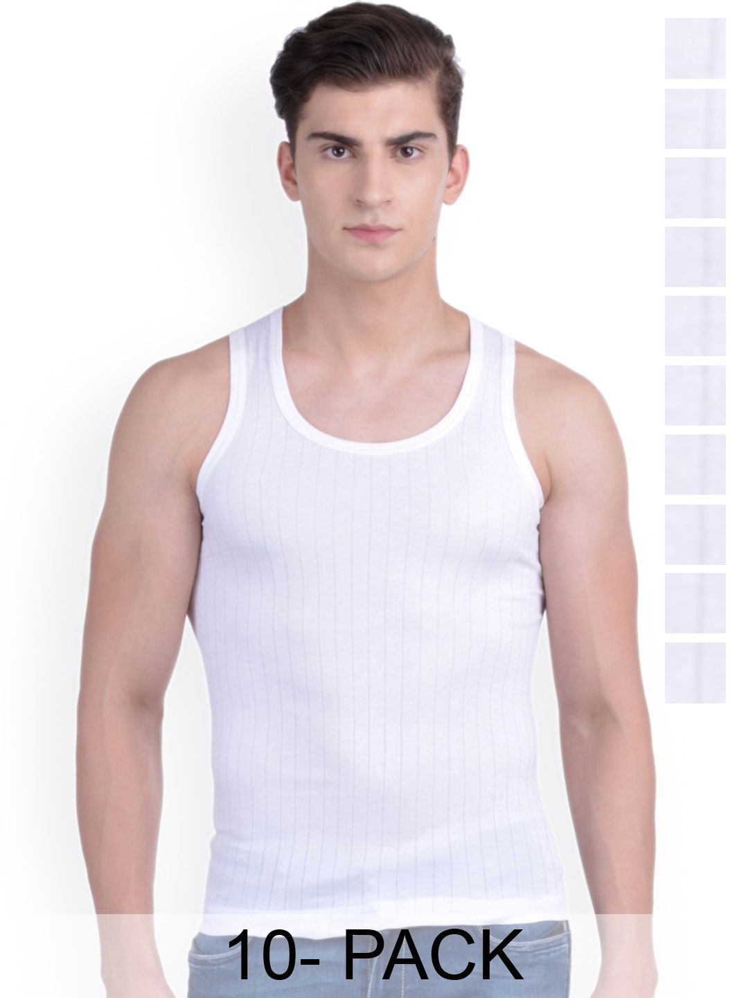Force NXT Pack Of 10 Cotton Innerwear Vests MNFR-241-WHITE-PO10-picture-45