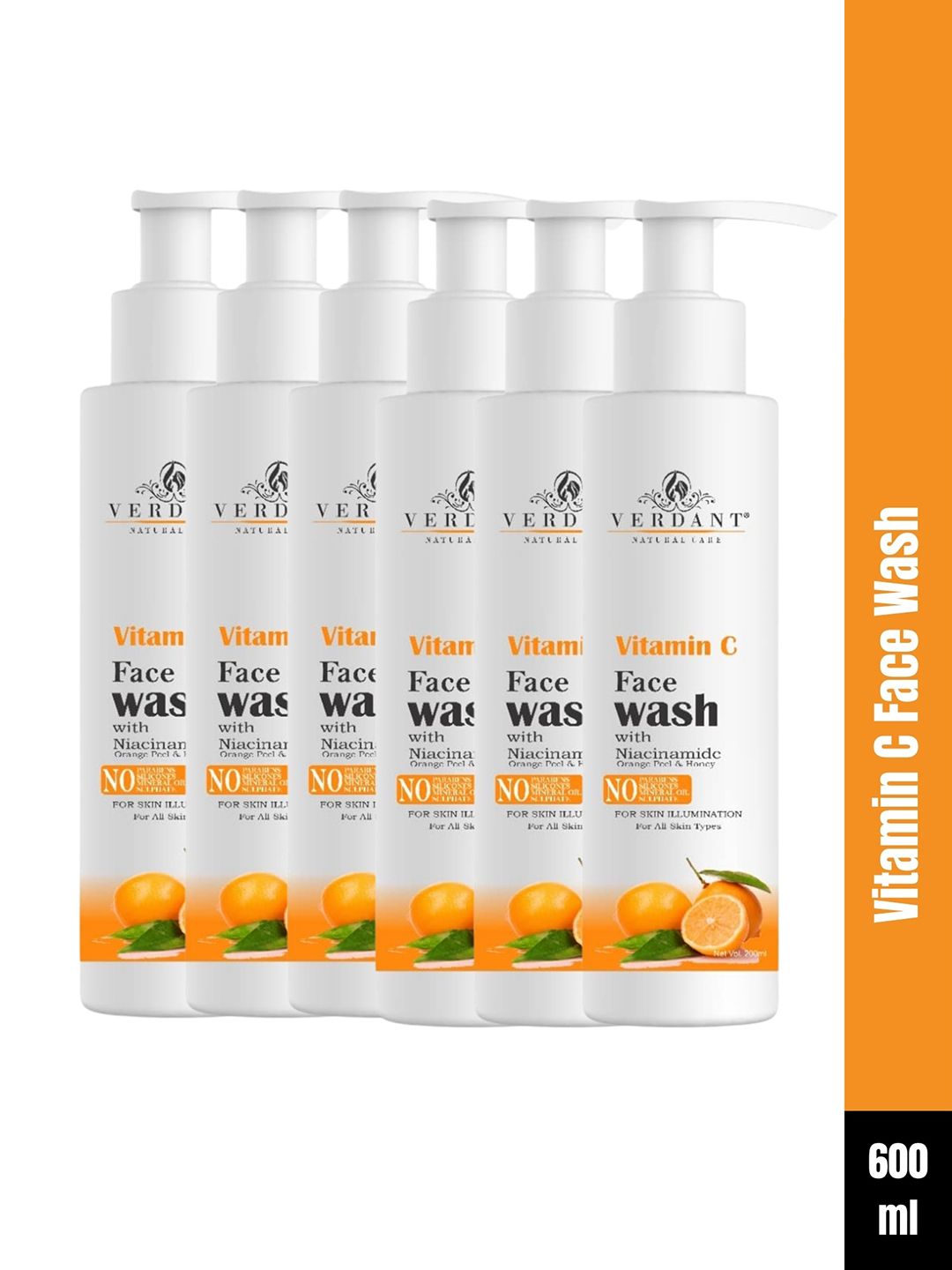 Verdant Natural Care Set of 6 Vitamin C Face Wash with Niacinamide & Honey - 100 ml each-image-24