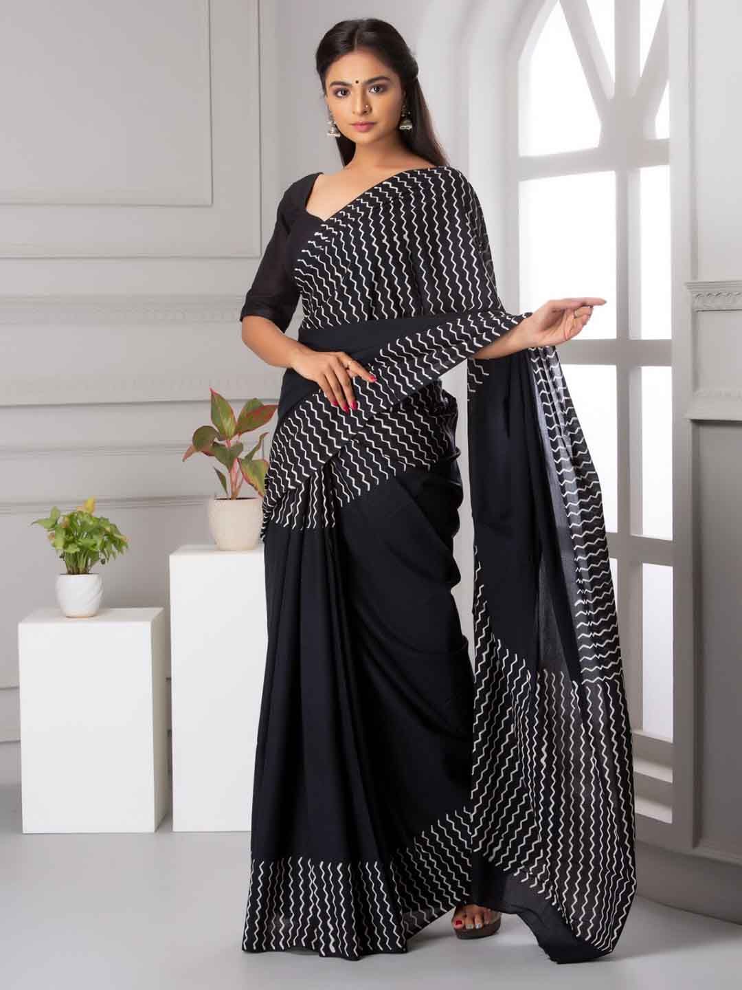 Copy of New Exclusive Block Printed Pure Cotton Saree 42 main image 0