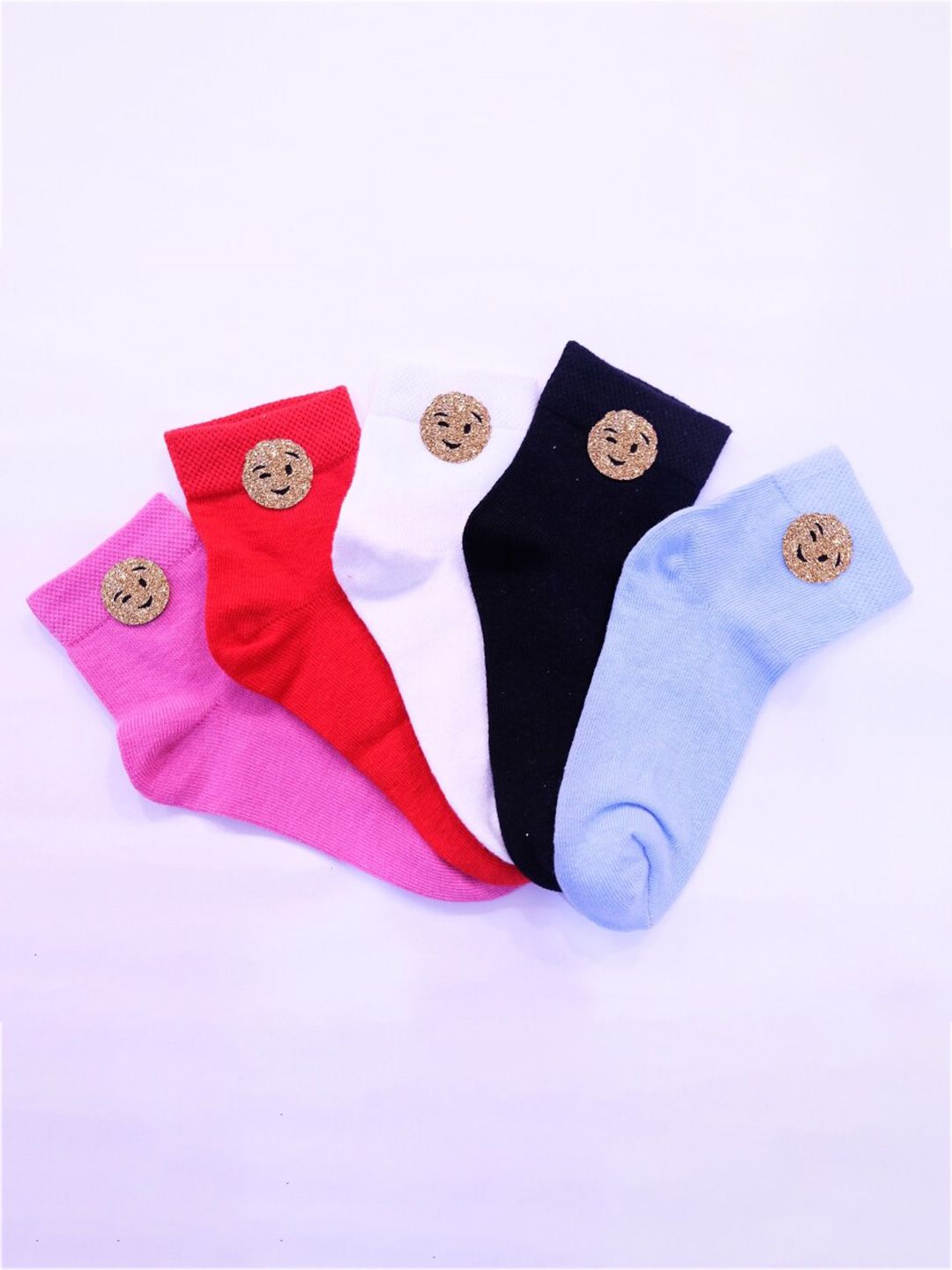 TIPY TIPY TAP Kids Pack Of 5 Patterned Cotton Ankle-Length Socks-image-41