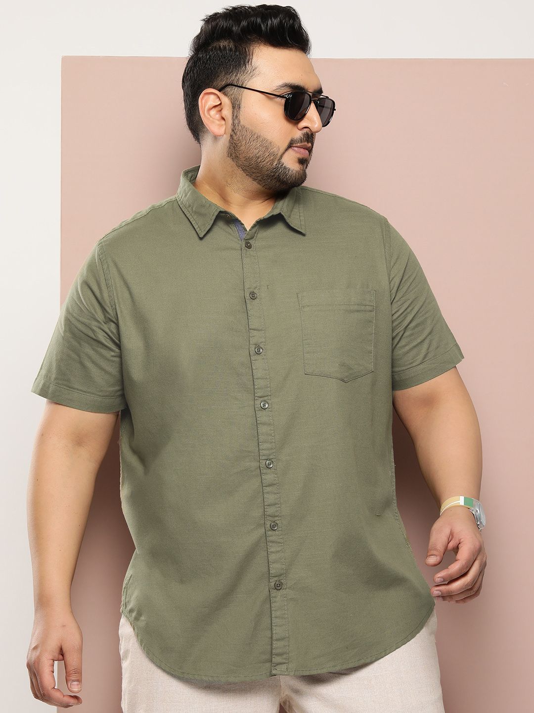 Sztori Men Plus Size Solid Casual Shirt-picture-38