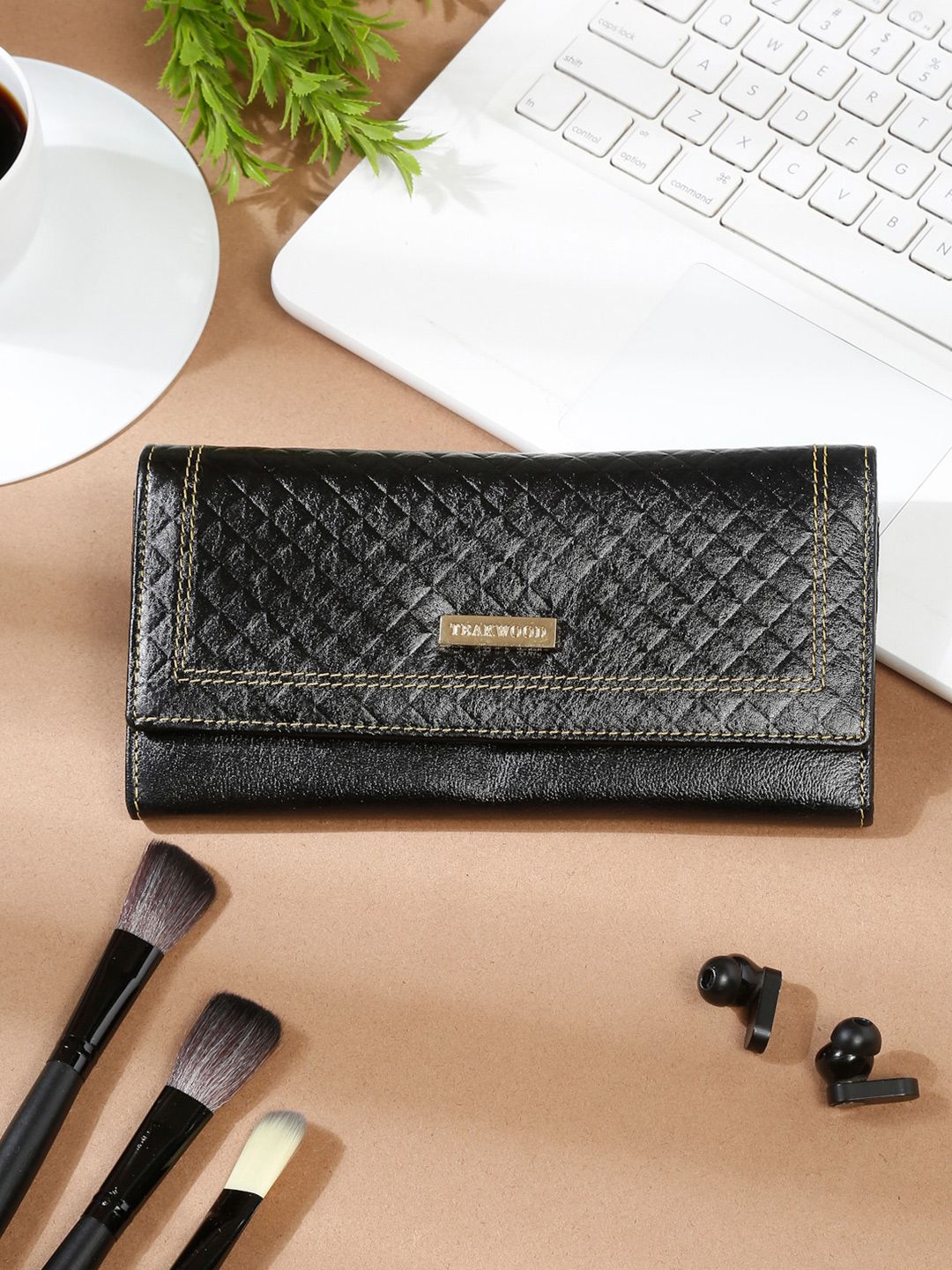 Teakwood Leathers Women Textured Leather Two Fold Wallet-picture-22