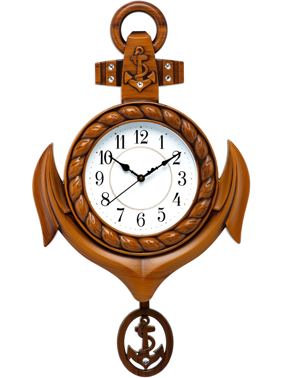 Attractionz Beige & White Printed Round Acrylic Contemporary Wall Clock-picture-11