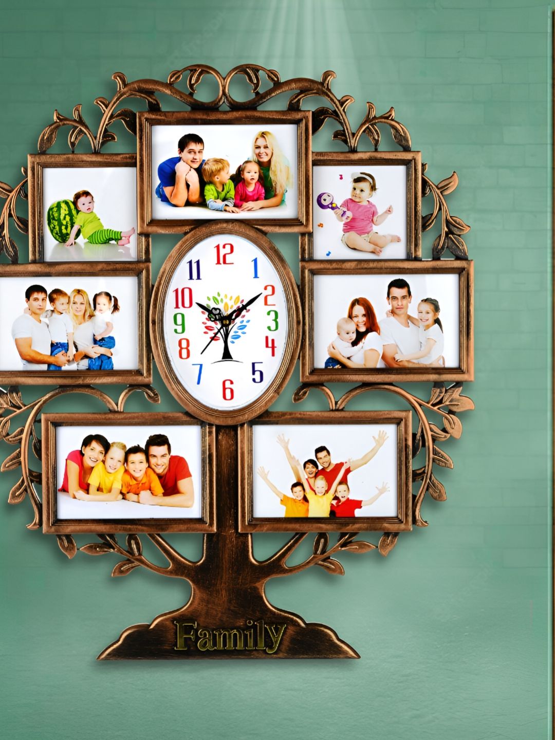 Attractionz Bronze & White Oval Textured Analogue Contemporary Wall Clock-picture-24