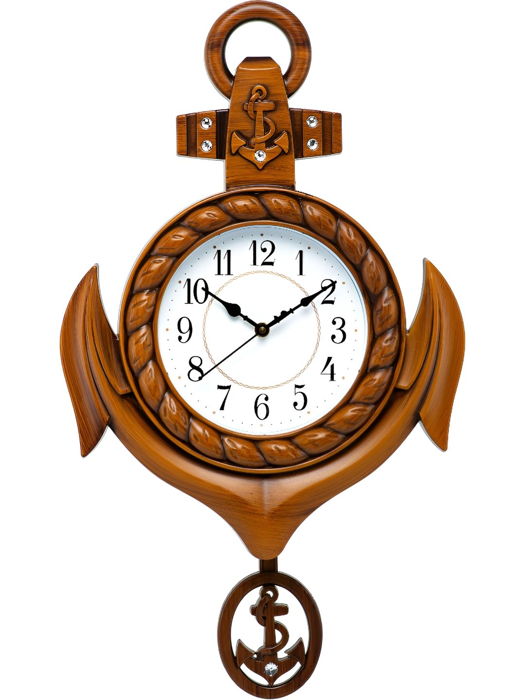 Attractionz Brown Contemporary Analogue Pendulum Wall Clock-picture-25