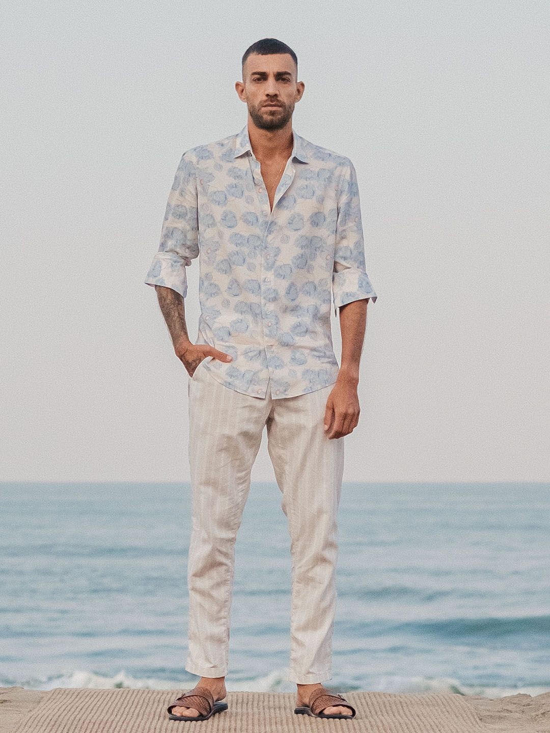 RARE RABBIT Men Dano Mid-Rise Striped Slim Fit Trouser-picture-37