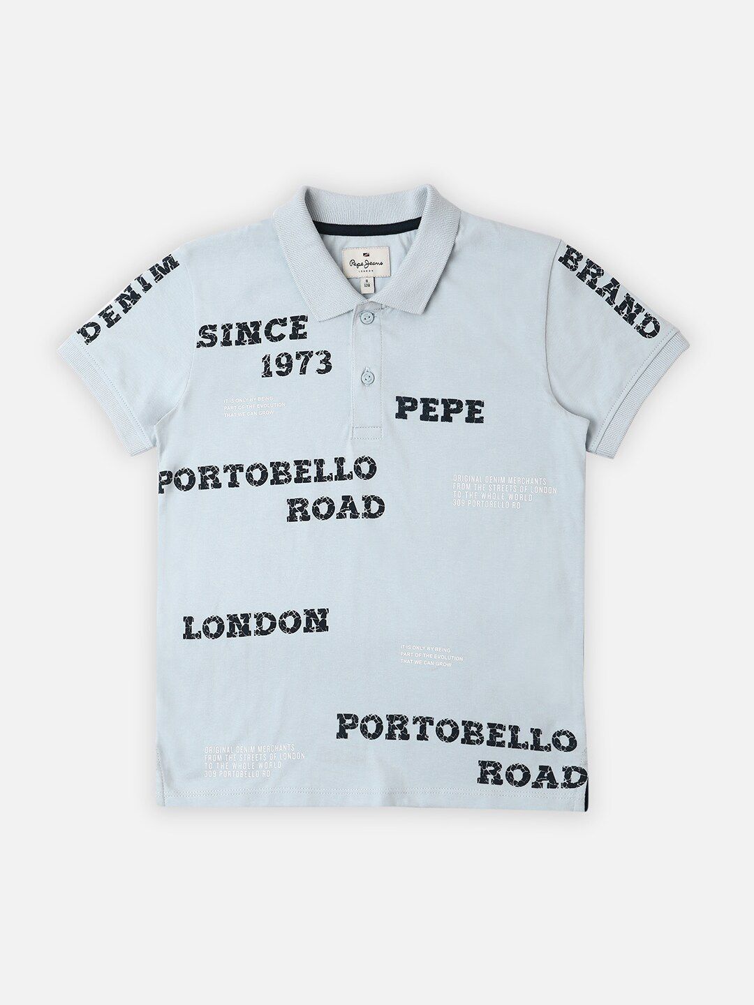 Pepe Jeans Boys Typography Printed Polo Collar Pure Cotton T-shirt-picture-18