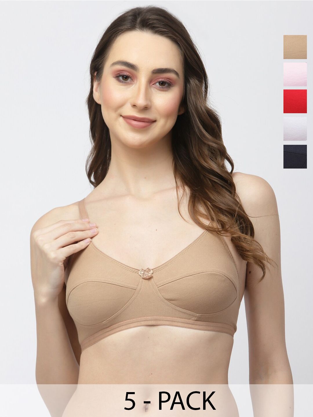 College Girl Pack of 5 Medium Coverage T-shirt Bra with All Day Comfort