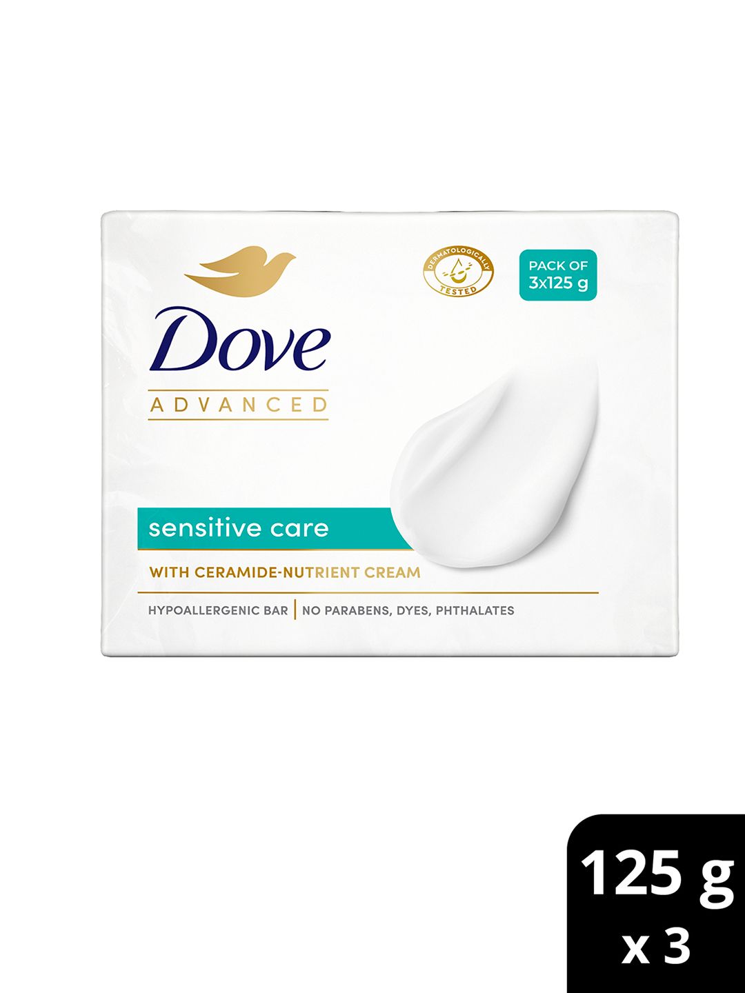 Dove Advanced Set of 3 Sensitive Care Hypoallergenic Soap Bar with Ceramide - 125 g each-picture-49