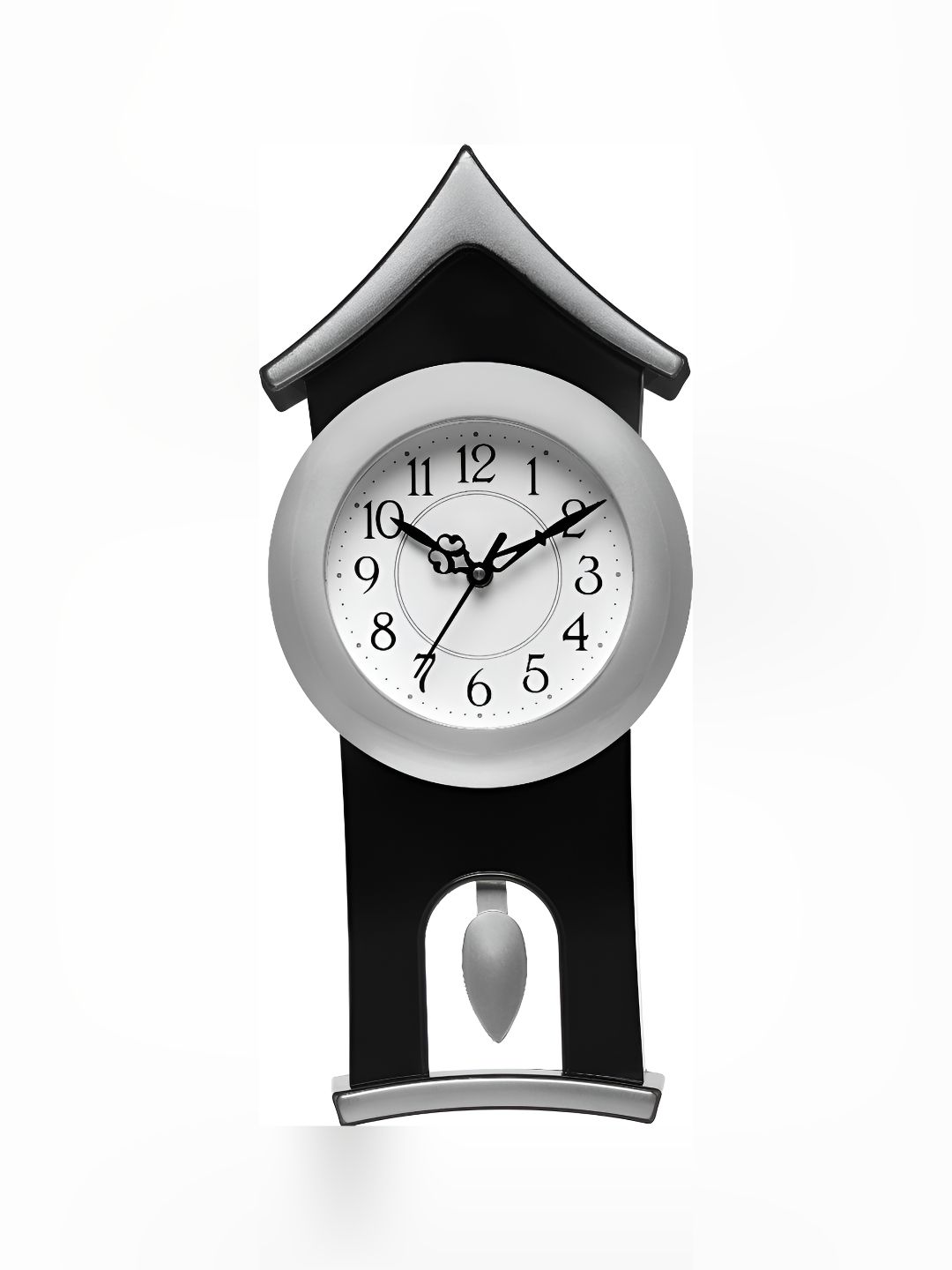 Attractionz Silver-Toned & White Analogue Contemporary Wall Clock-picture-26