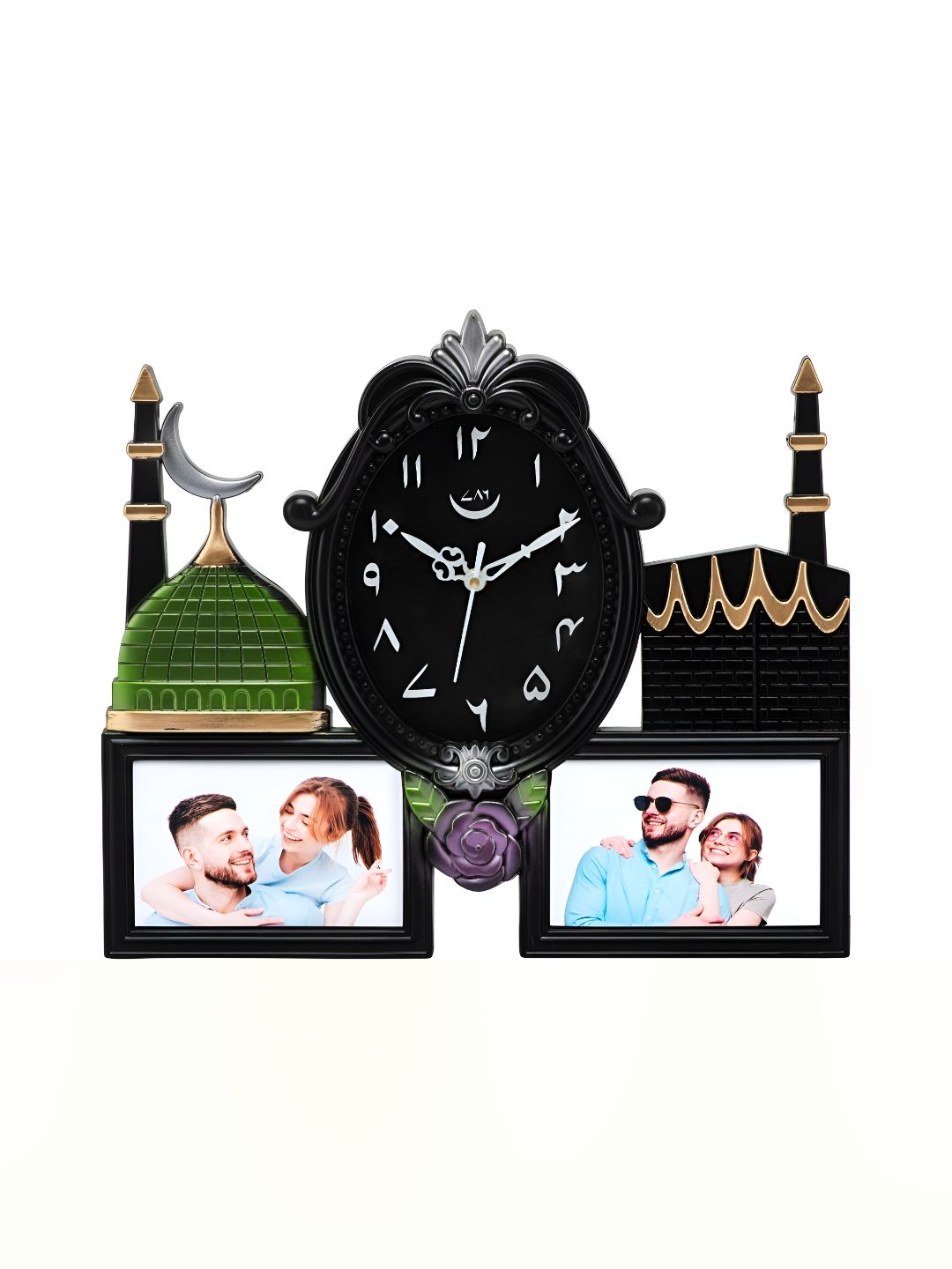 Attractionz Black Contemporary Oval Analogue Wall Clock-picture-26