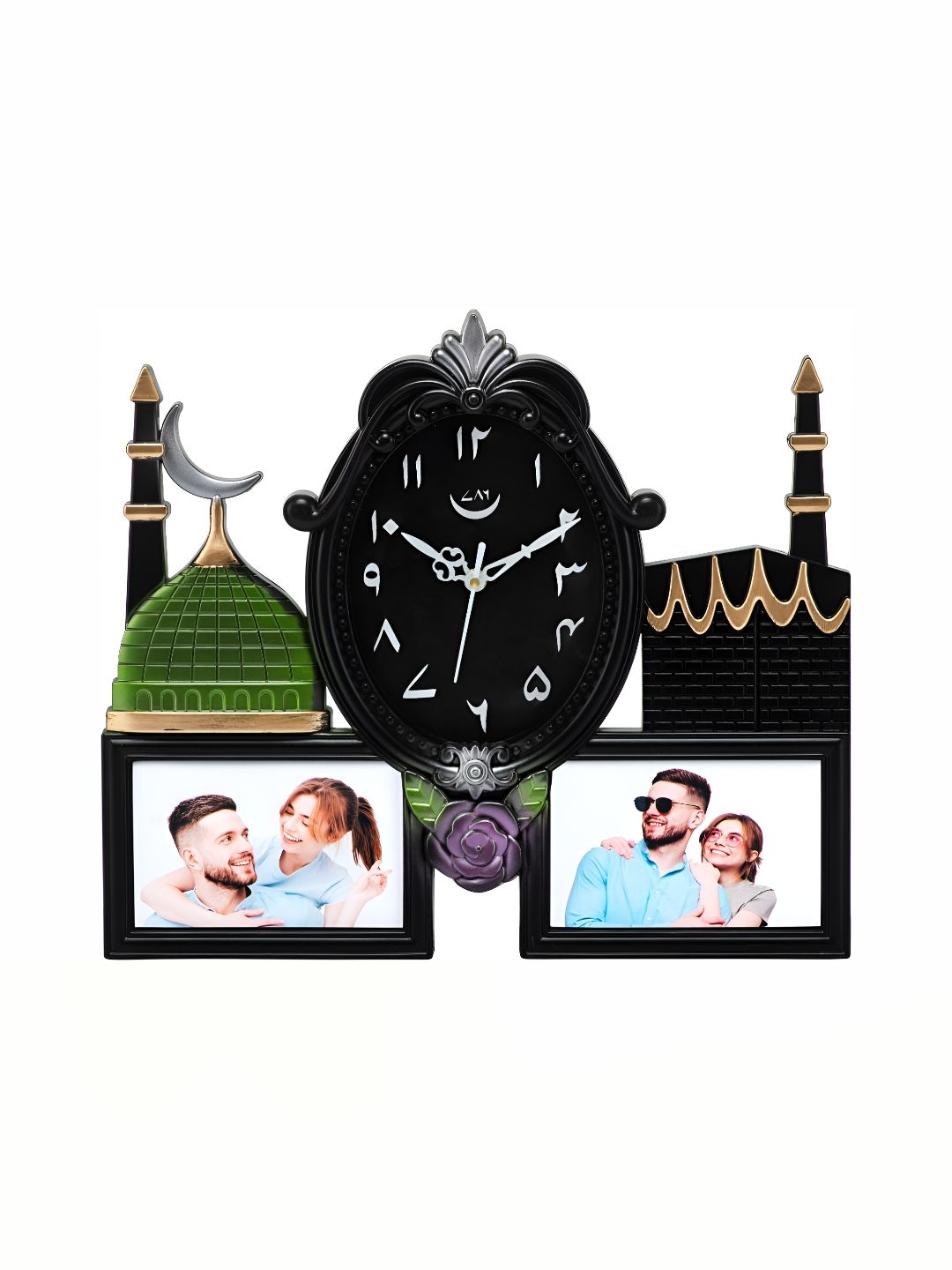 Attractionz Black & White Printed Oval Acrylic Traditional Wall Clock-picture-31