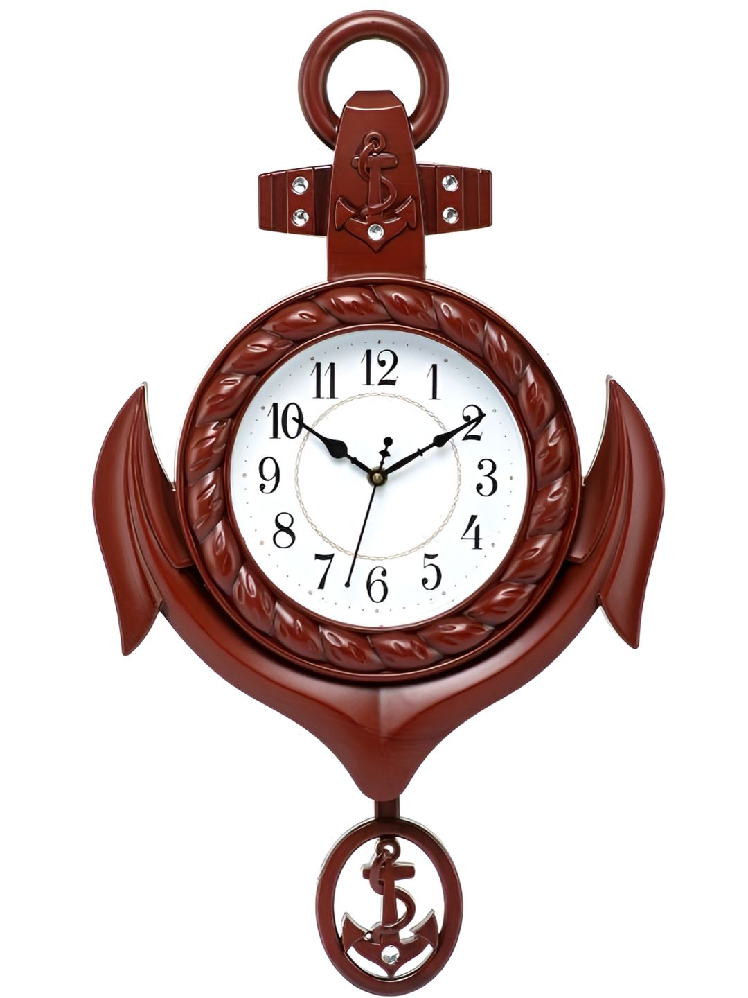 Attractionz Brown & White Printed Round Acrylic Contemporary Wall Clock-picture-20