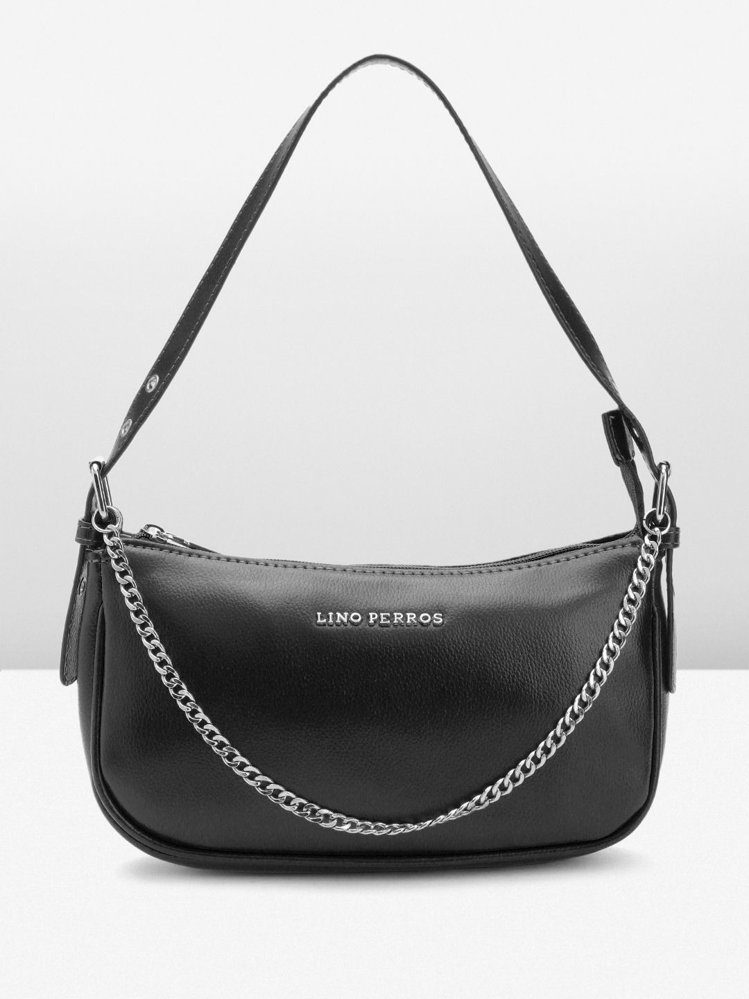 Lino Perros Textured Structured Shoulder Bag With Chain Detail-picture-44