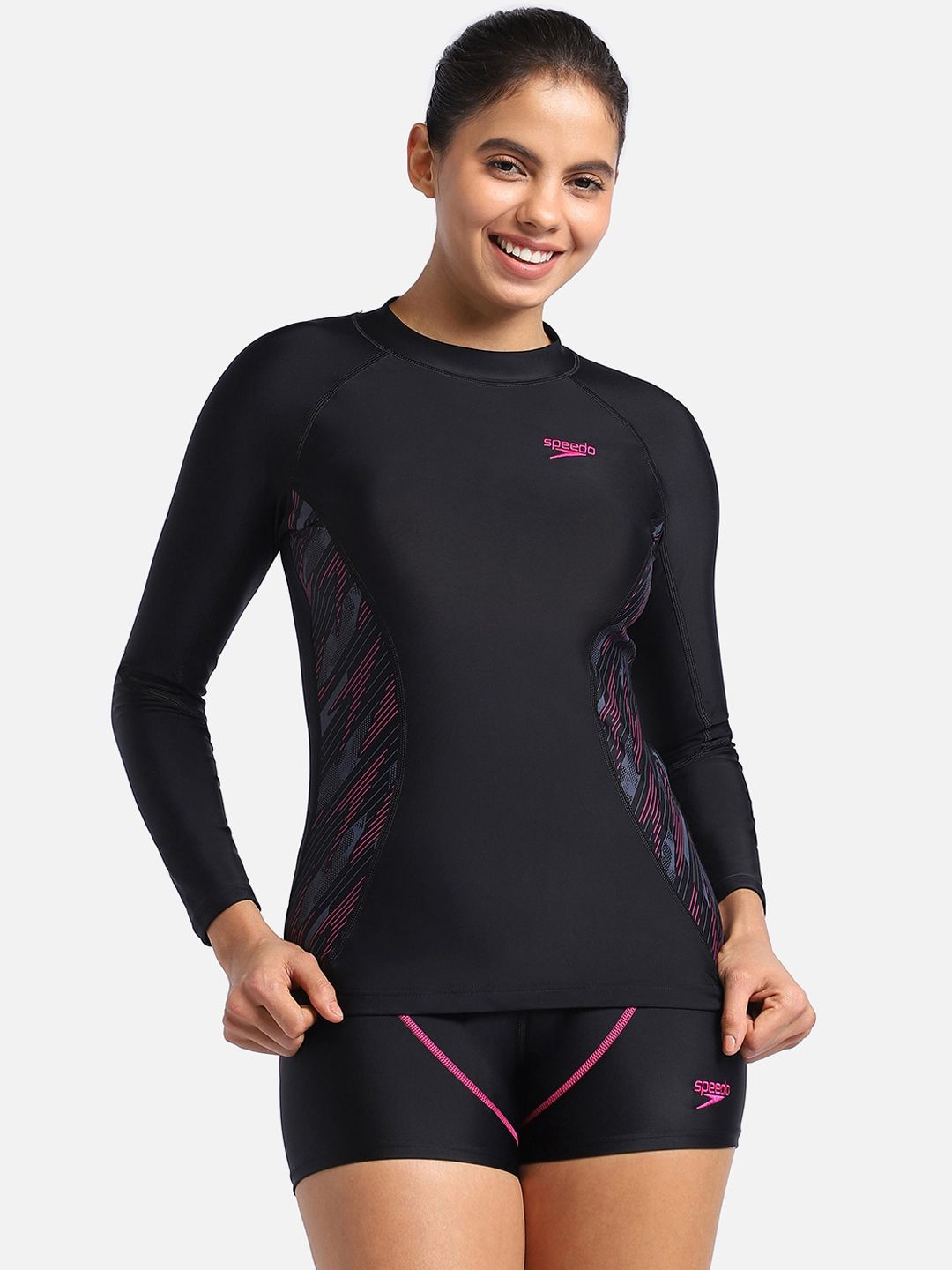 Speedo Printed Relaxed Fit Swim Top-image-3