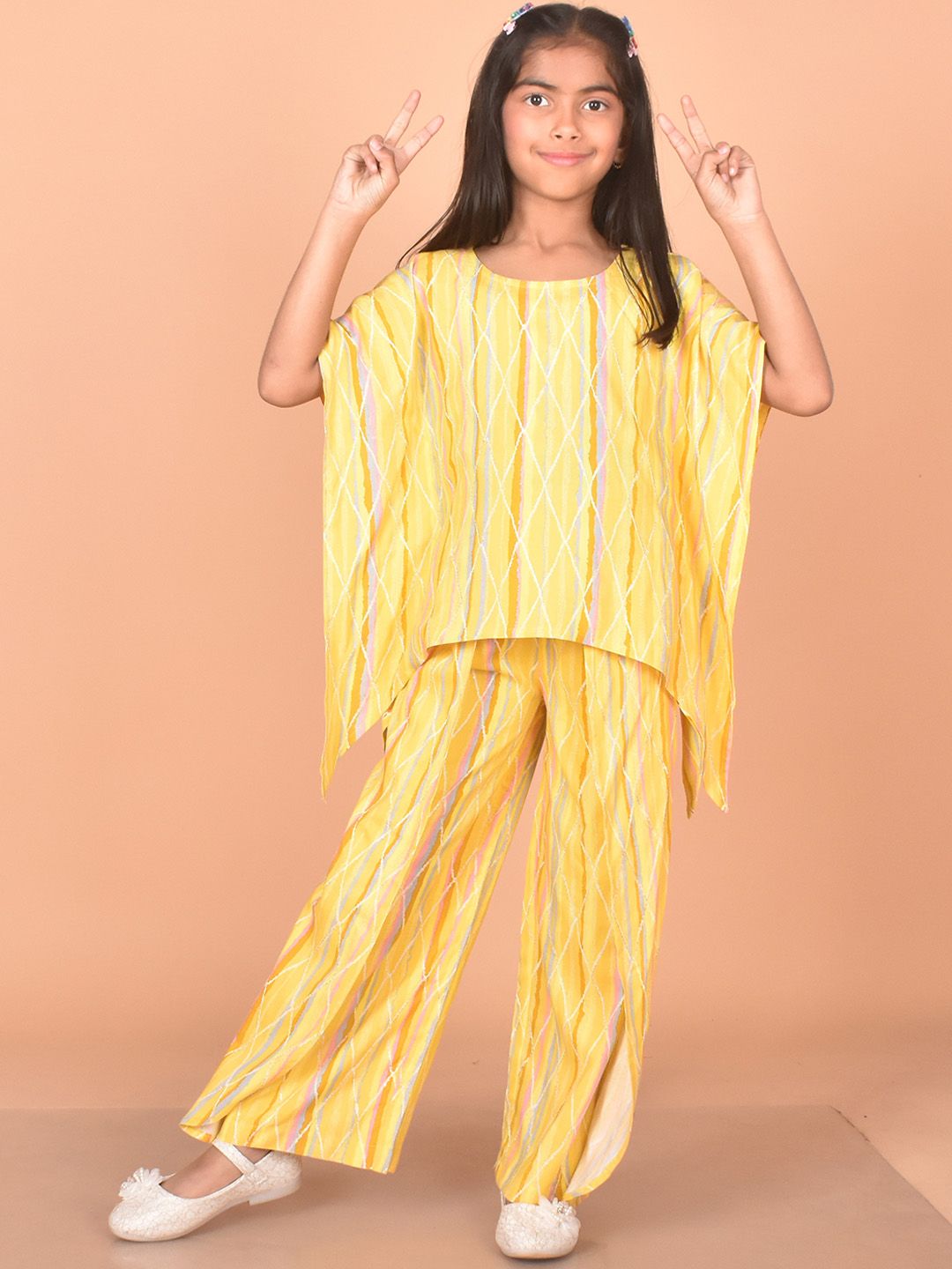 misbis Girls Printed Pure Cotton Kaftan Top With Trouser-picture-11